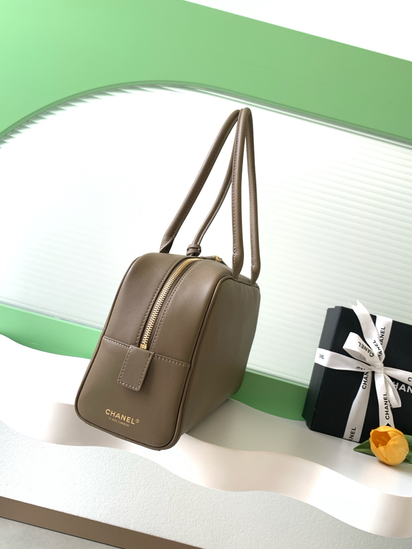 Ch**el large bowling bag as6211 19x35.5x12.5cm