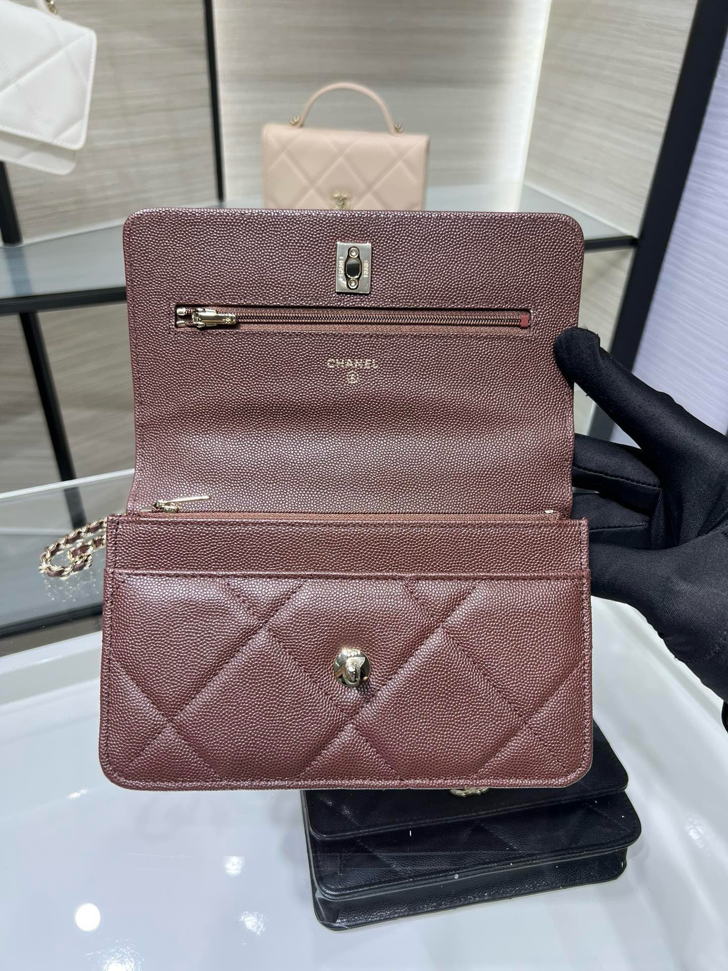 Ch**el flap bag with top handle 19x12x3.5cm