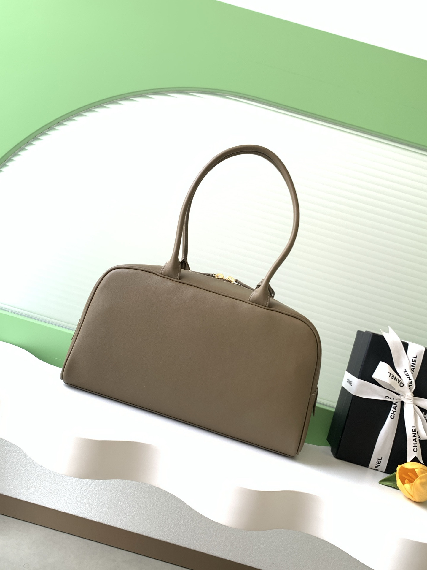 Ch**el large bowling bag as6211 19x35.5x12.5cm