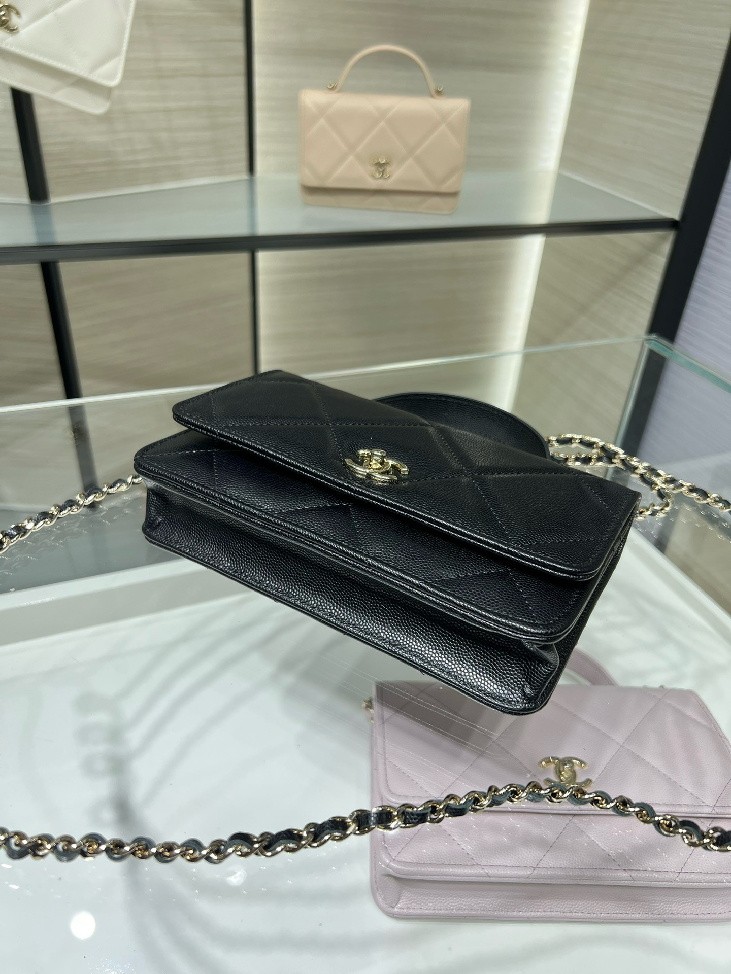 Ch**el flap bag with top handle 19x12x3.5cm
