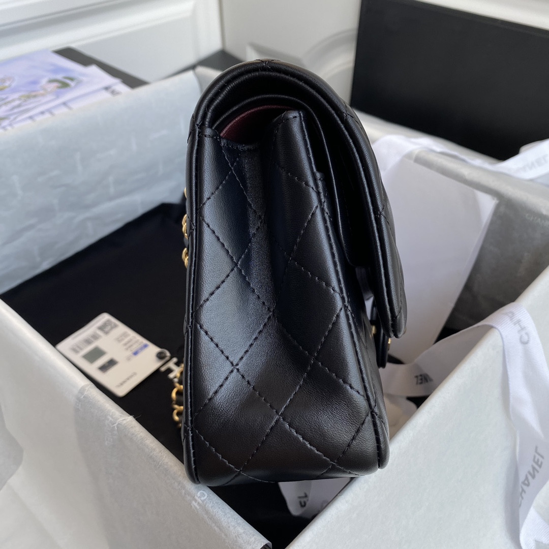 Ch**el classic flap bag a01112 15.5x25x6cm
