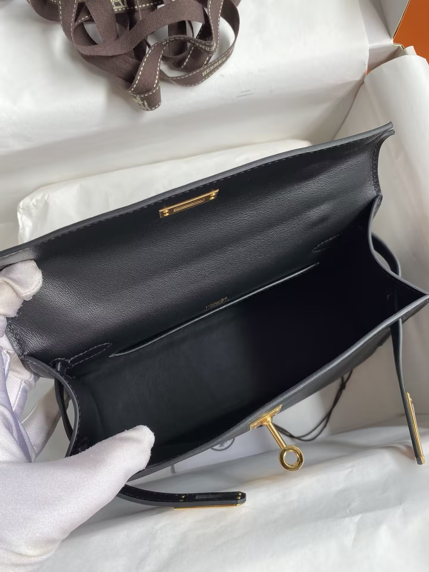 H**me5 kelly 22 mini box leather 22x7x13cm
