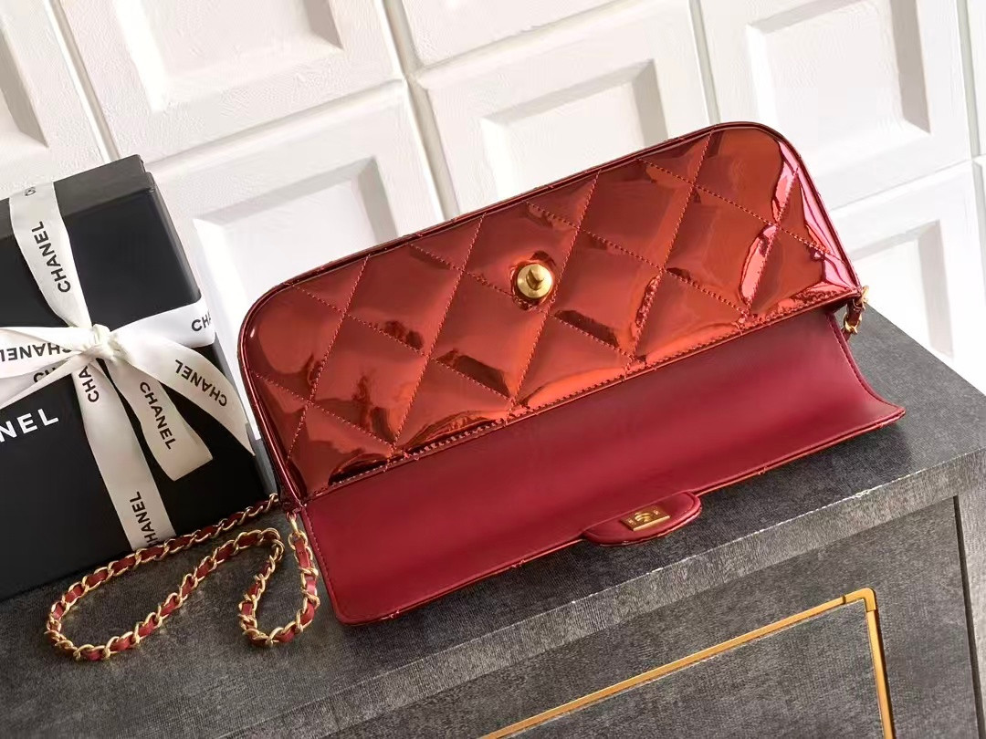 Ch**el Large Flap Bag with Top Handle 12.5x30x5cm