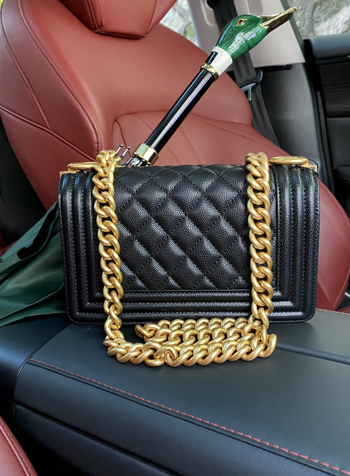 Ch**el small boy handbag a67085 12x20.5x8.5cm