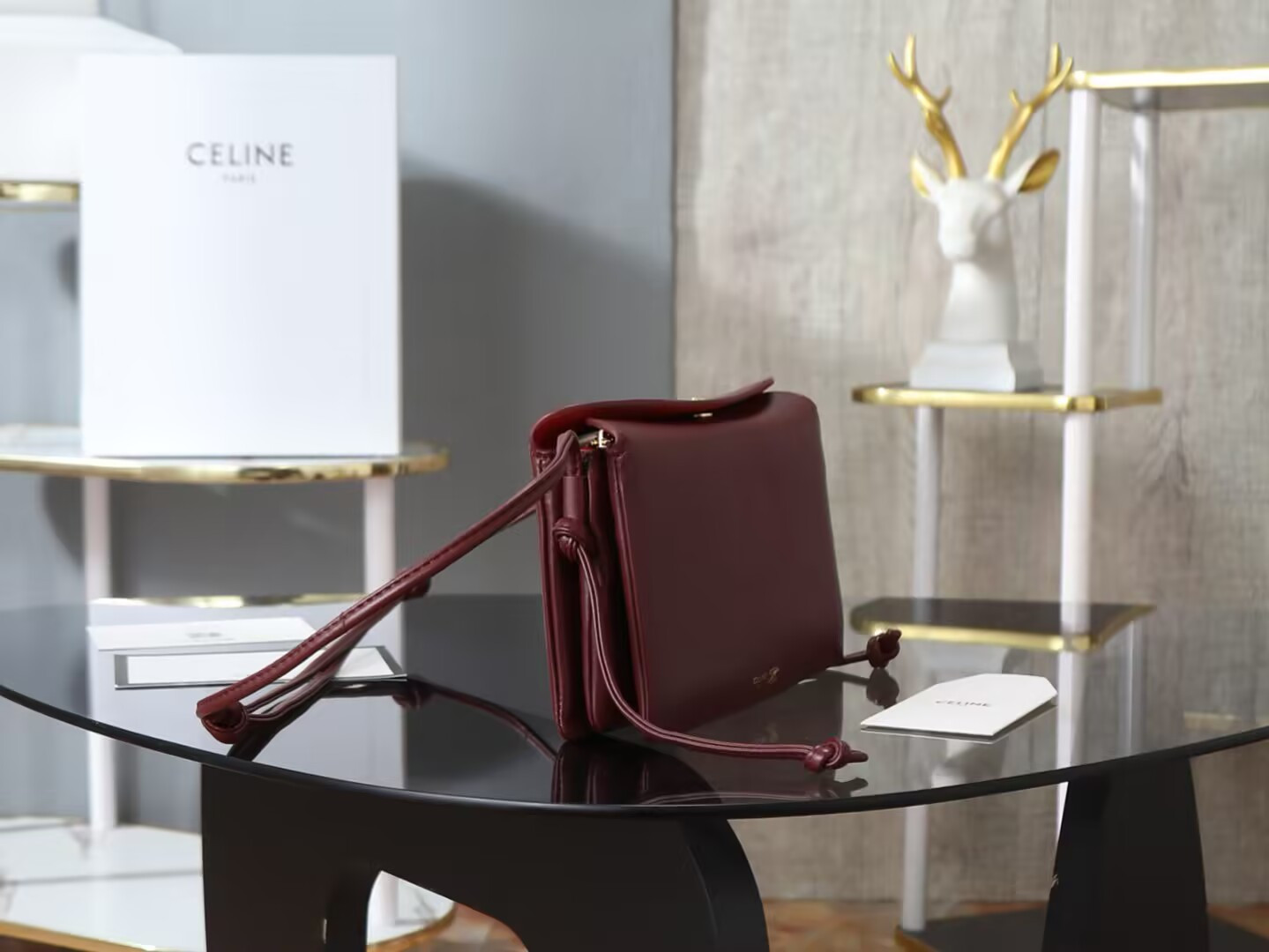Ce1i*e trio flap in smooth lambskin 22.5x13x3.5cm
