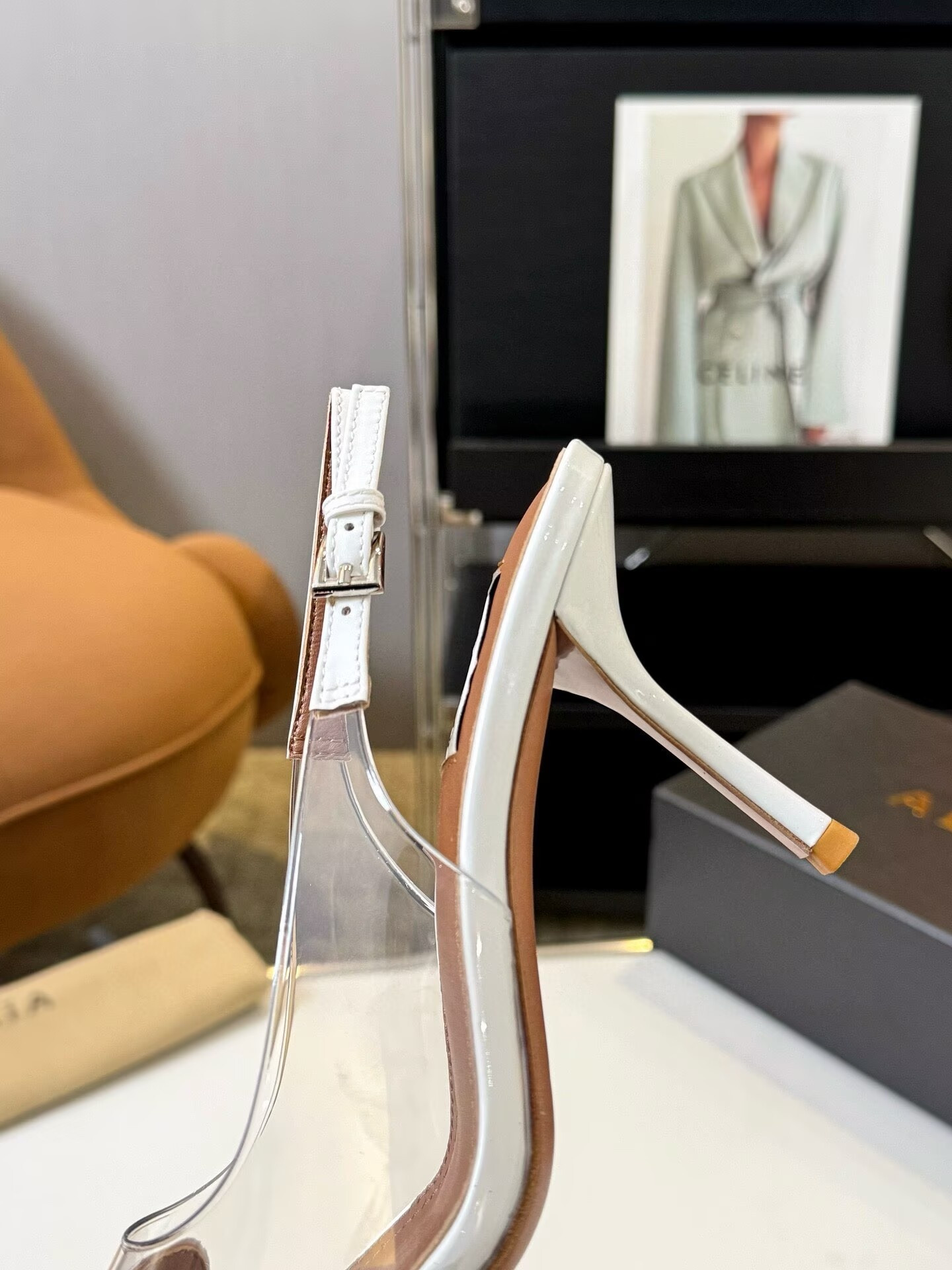 UA A1a1a Le Coeur Plexi Heart-Toe Slingback Pump