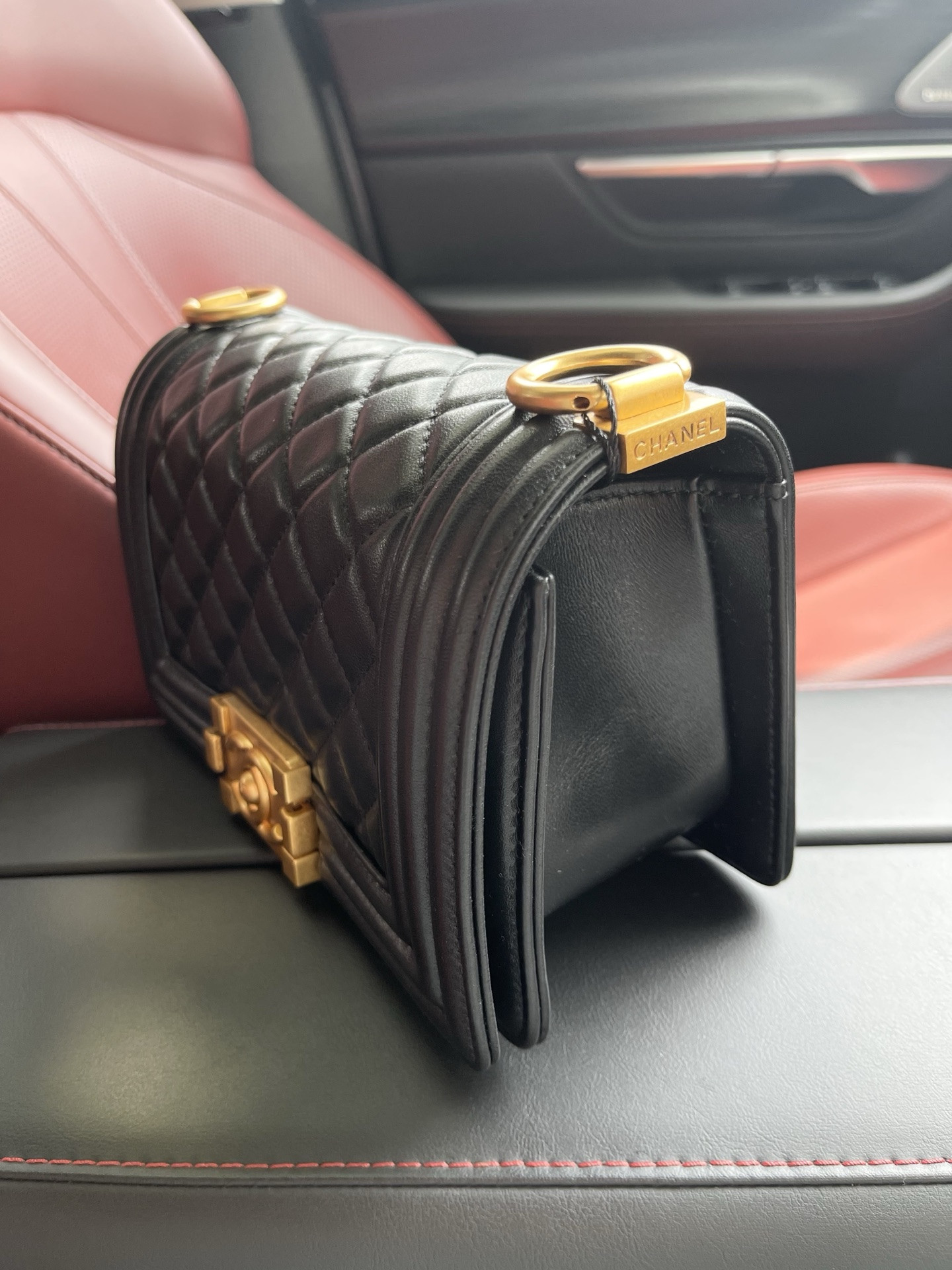 Ch**el small boy handbag a67085 12x20.5x8.5cm