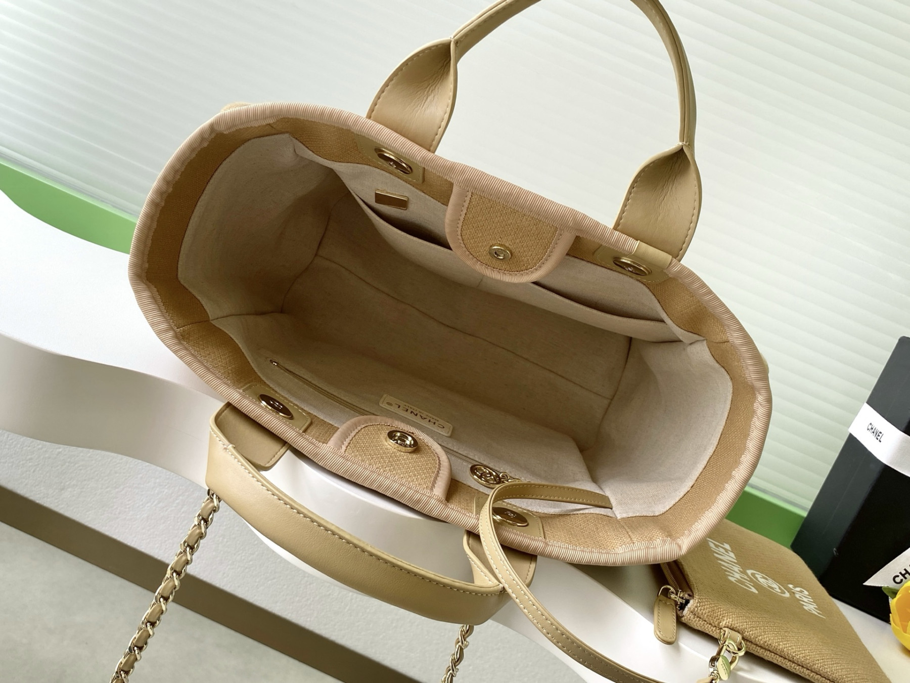 Ch**el deauville tote shopping bag 33x22x13cm