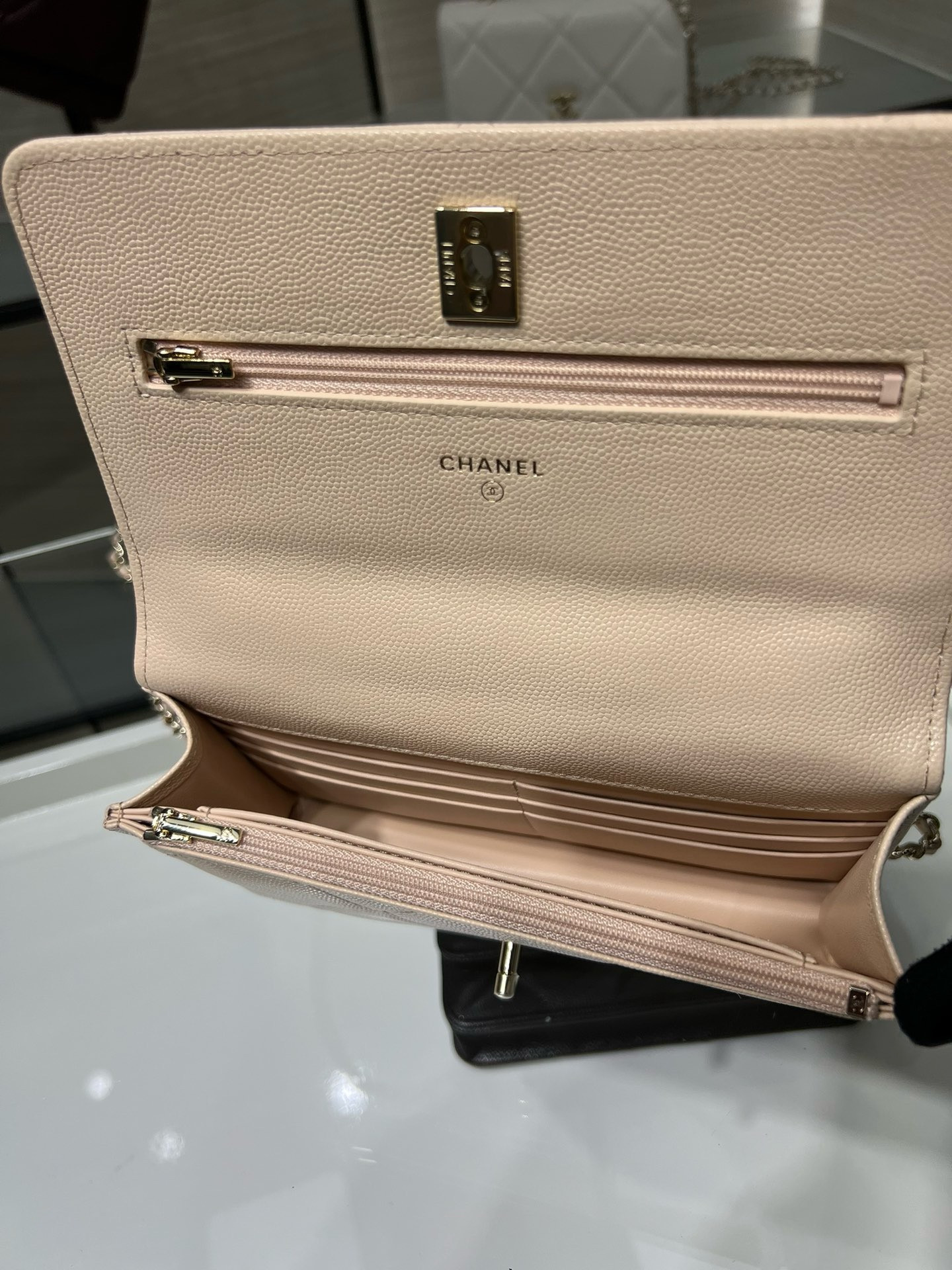 Ch**el flap bag with top handle 19x12x3.5cm