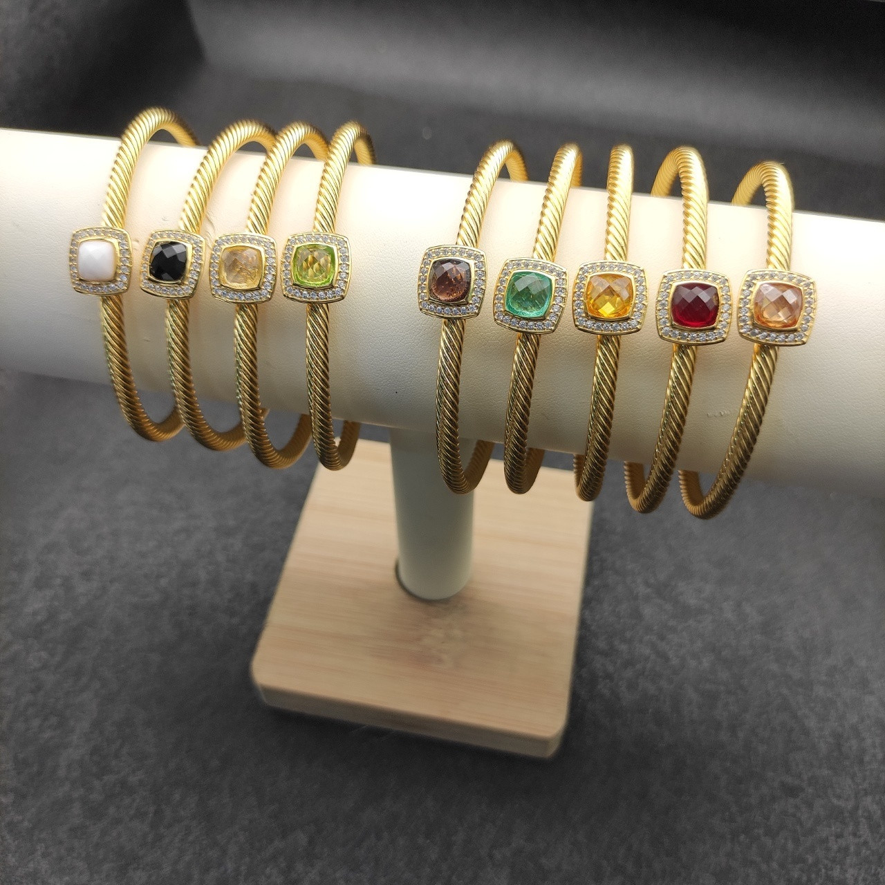 dau1d Yvrm*n 4mm square d1am0nd bracelet (wrist circumference 15-20cm)