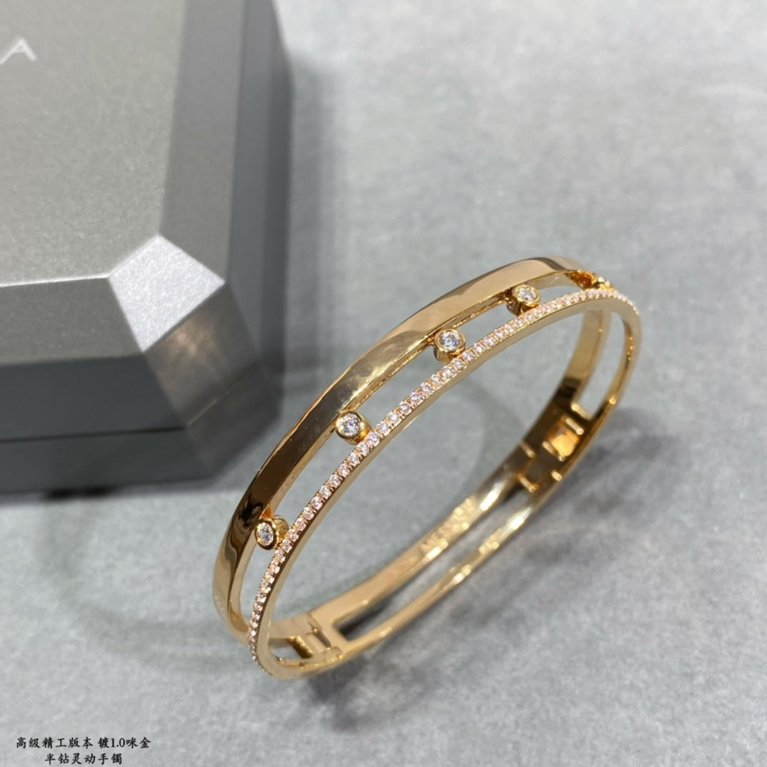 Mes1kaa half d1am0nd moving bracelet