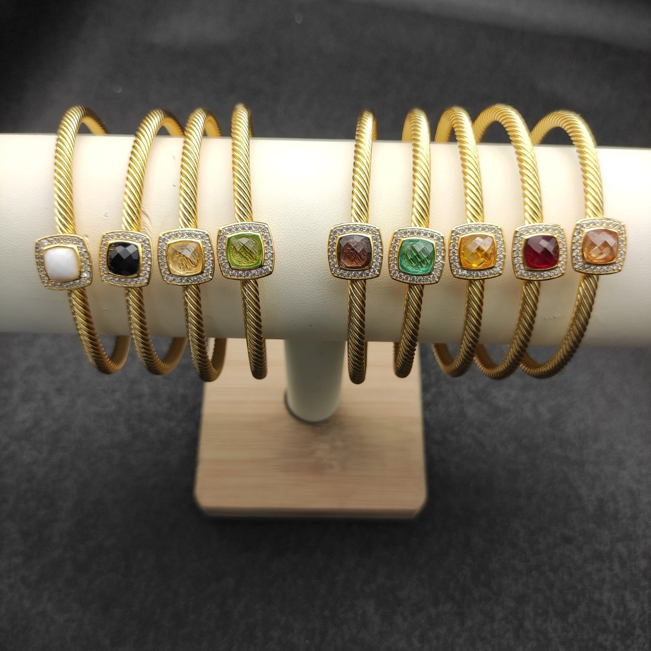 dau1d Yvrm*n 4mm square d1am0nd bracelet (wrist circumference 15-20cm)