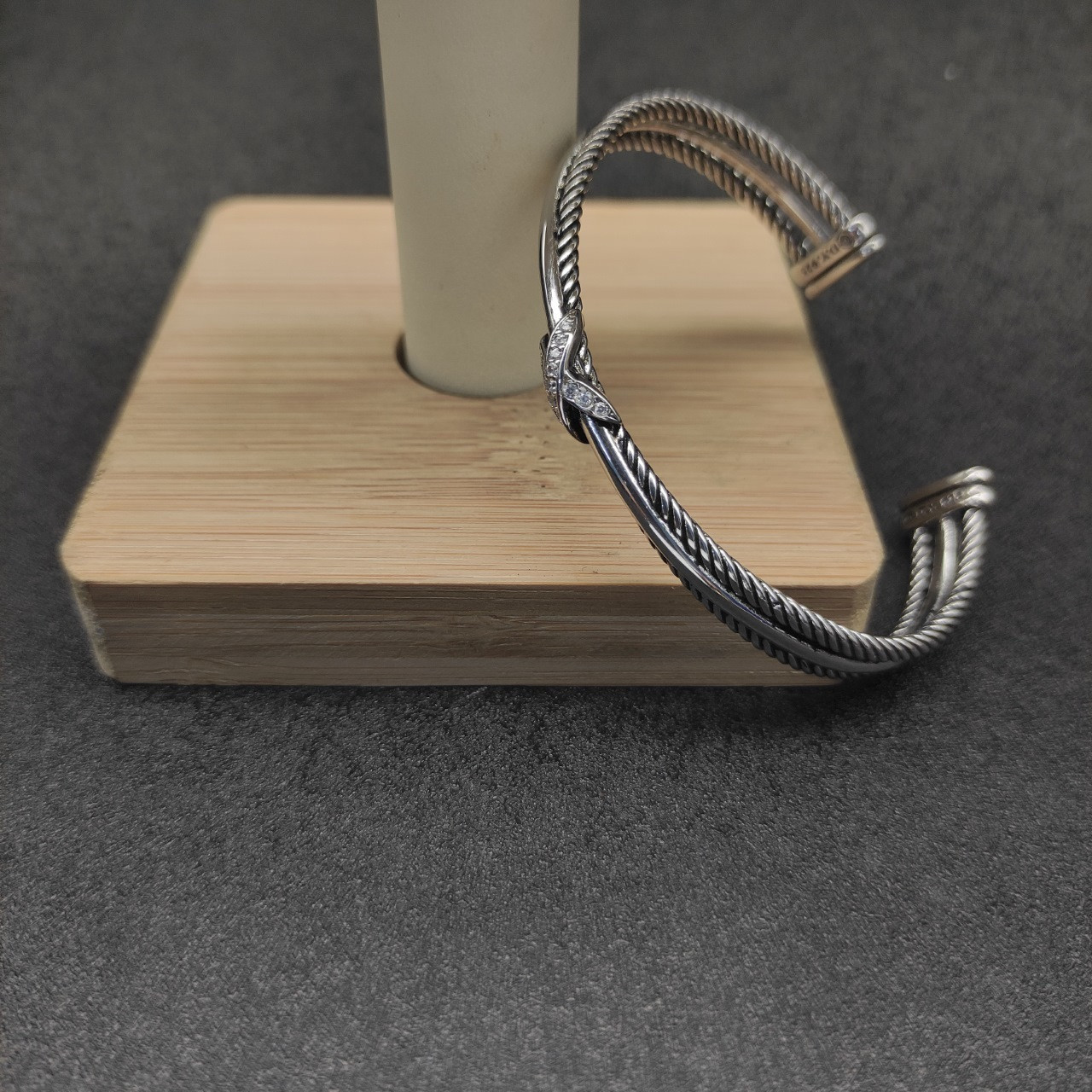 dau1d Yvrm*n 7mm three-line crossband d1am0nd x bracelet (wrist circumference 15-20cm)