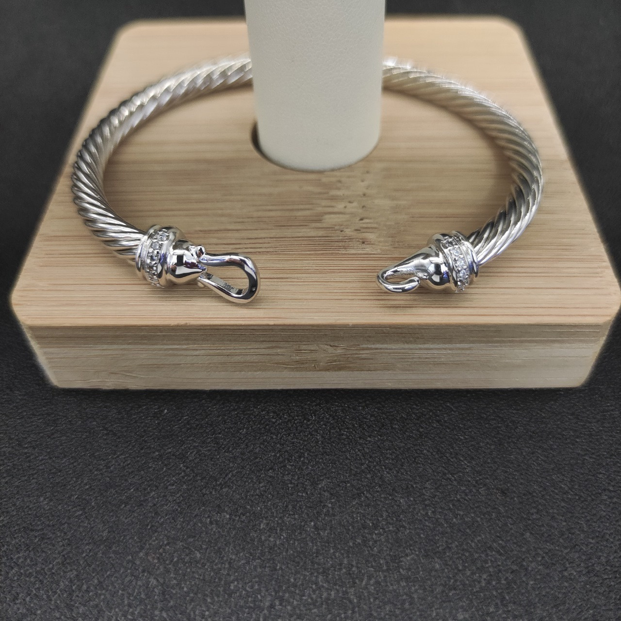 dau1d Yvrm*n 5mm silver hook with d1am0nds bracelet(wrist circumference 15-19cm)