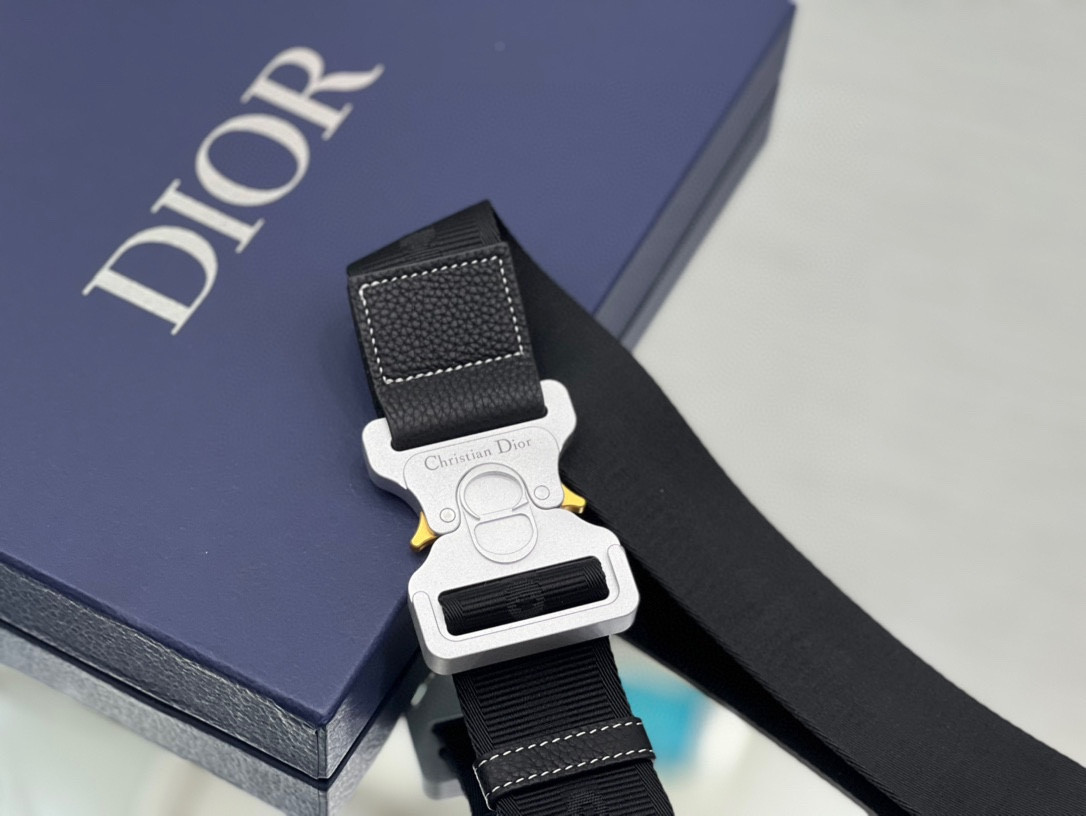 D10r Saddle Bag Black Grained Calfskin 26 x 19 x 4.5 cm