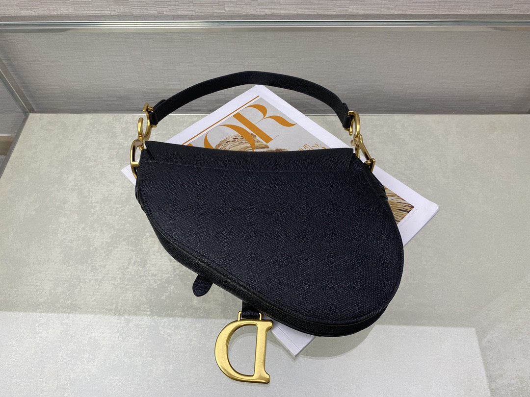 D10r Saddle Bag Indigo Black Grained Calfskin 25.5x20x6.5cm