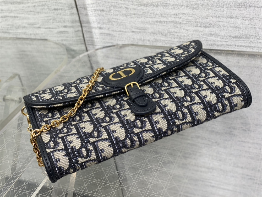 D10r BOBBY EAST-WEST POUCH WITH CHAIN classic monogram pattern
