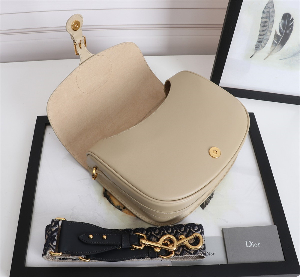 LARGE D10r BOBBY BAG Beige Box Calfskin