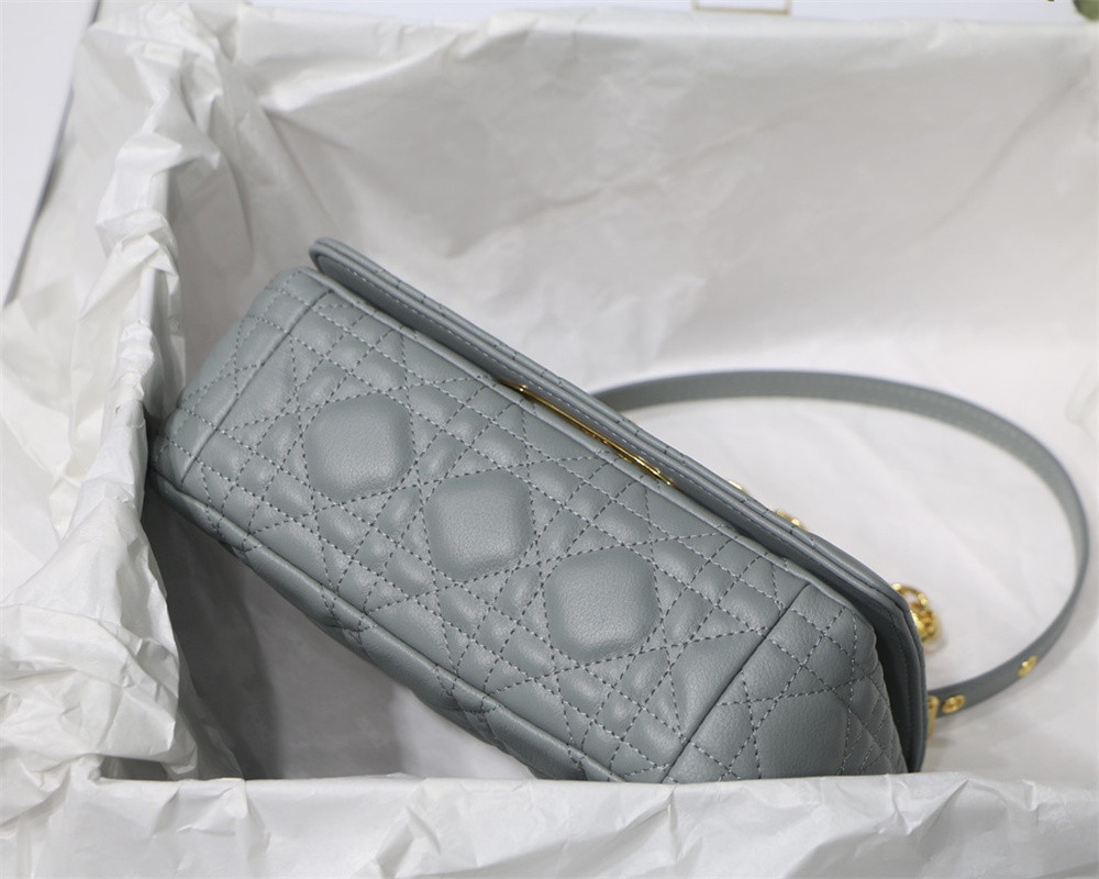 SMALL D10r CARO BAG Stone Gray S*pple Cannage Calfskin 20 x 12 x 7 cm