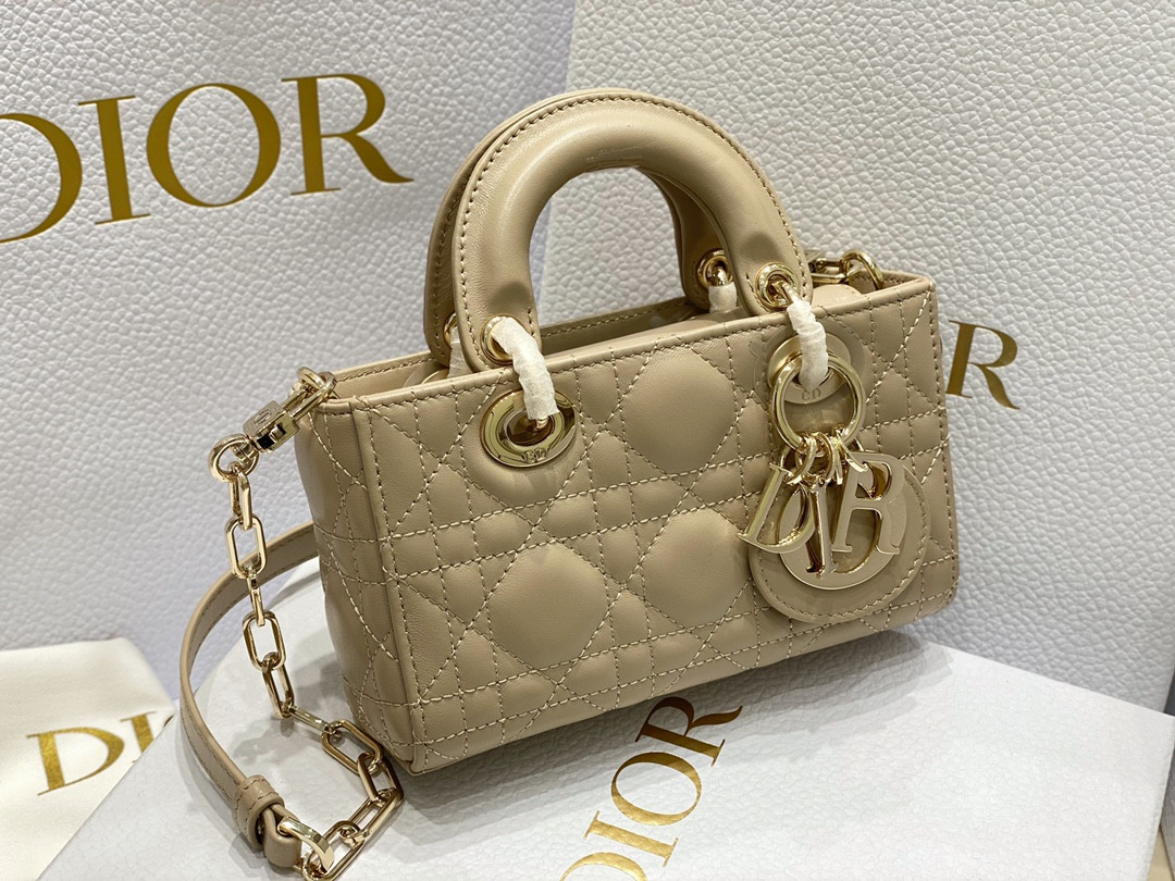 D10r MINI LADY D-JOY BAG Biscuit 16 x 9 x 5 CM