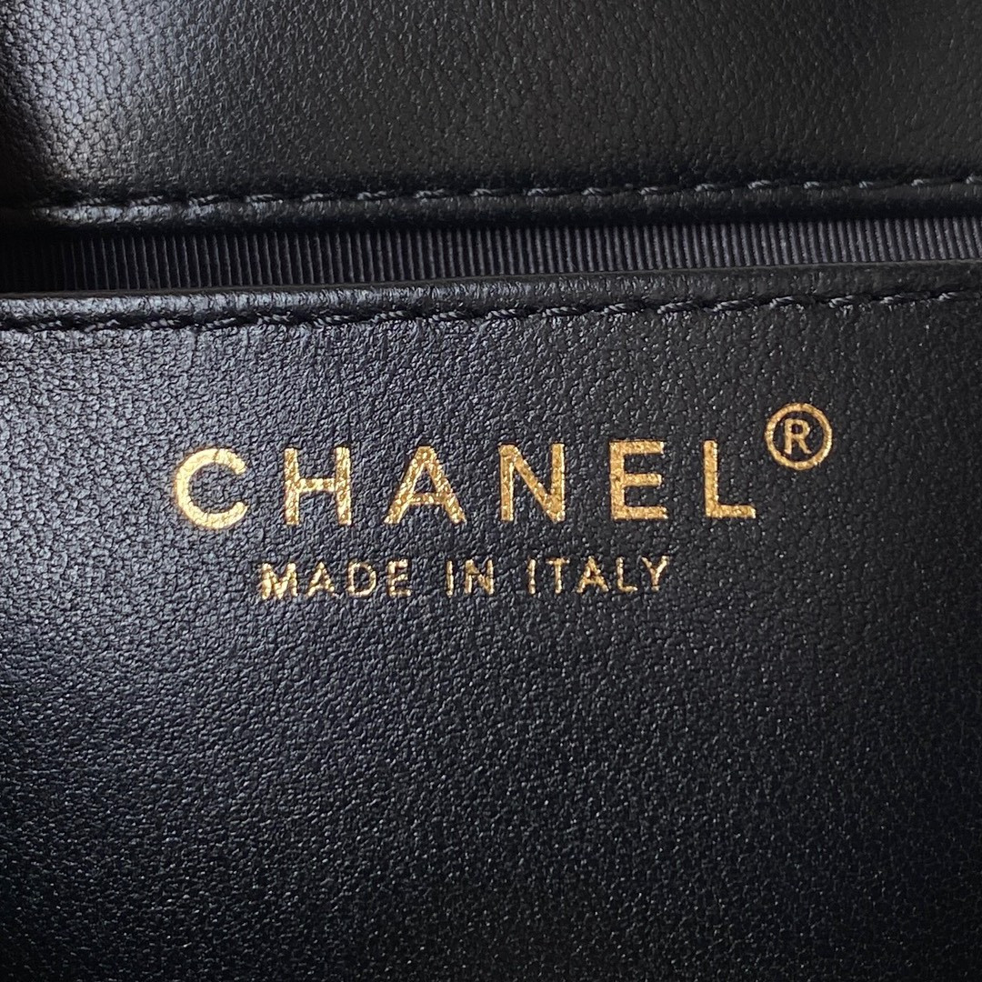Ch**el BAGUETTE BAG BLACK 4.5 × 9.4 × 1.8 in