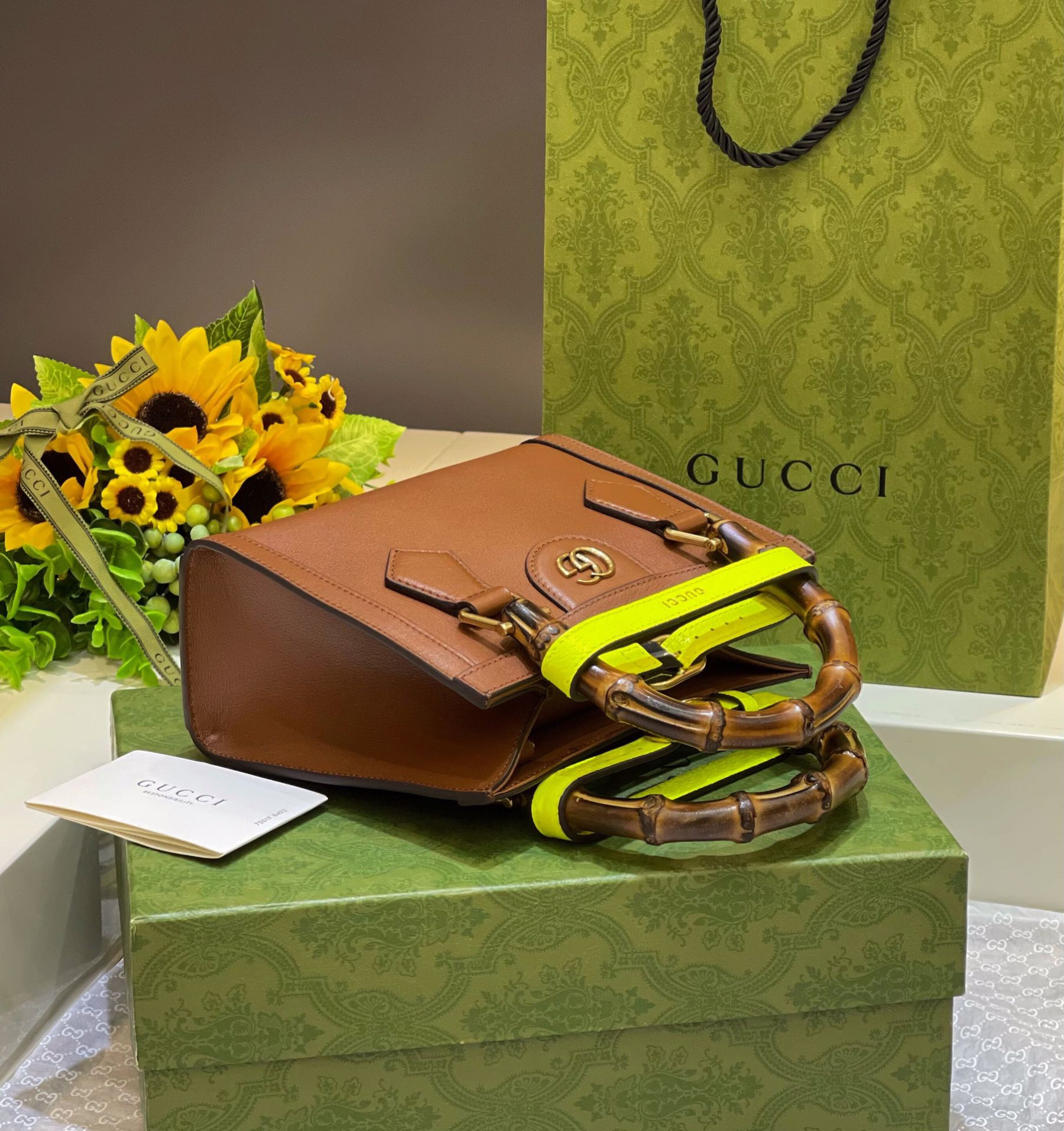 Gvc*1 DIANA MINI TOTE BAG Brown 20W x 16H x 10D CM