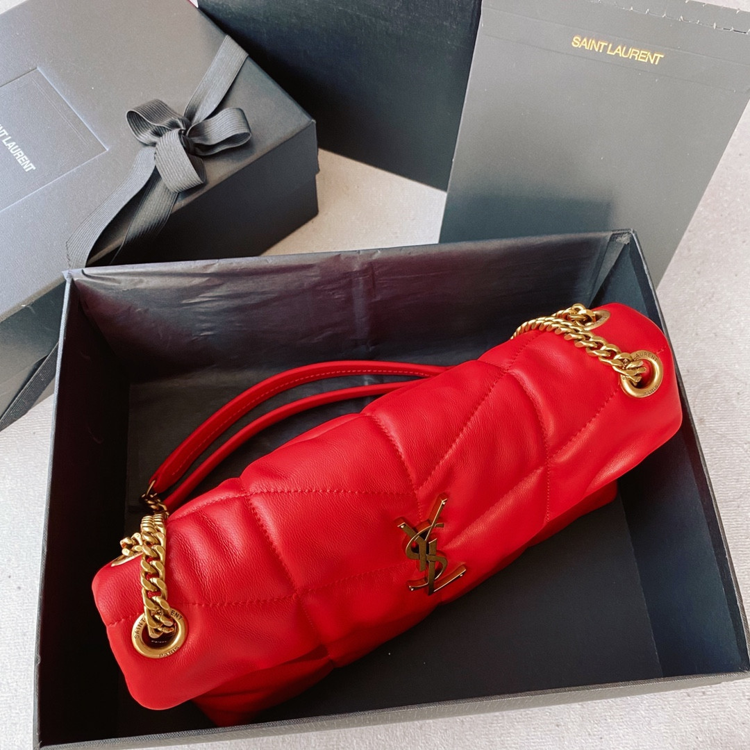 Y51 PUFFER SMALL IN NAPPA LEATHER RED 11.4 X 6.6 X 4.3 INCHES