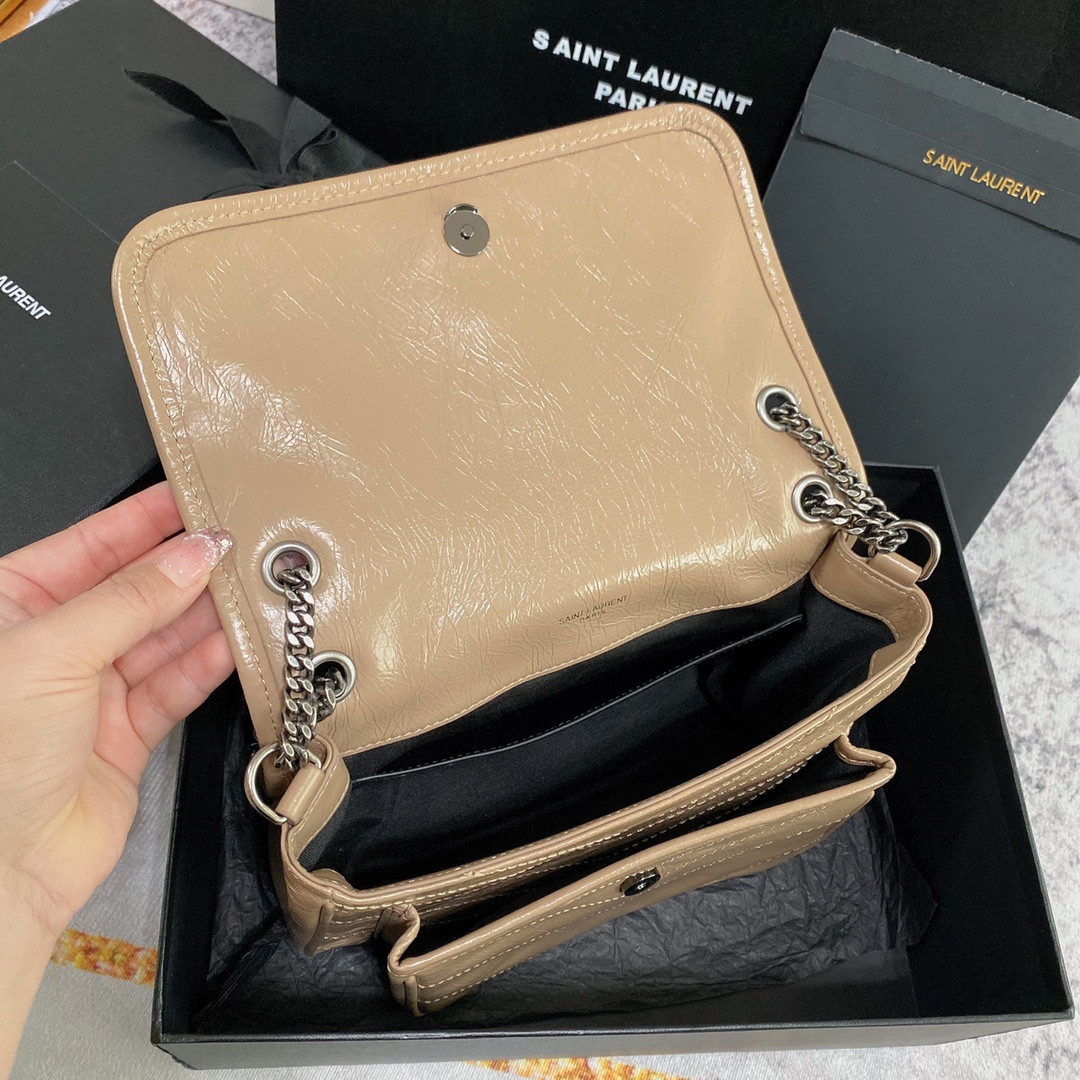 Y51 NIKI BABY IN VINTAGE LEATHER DARK BEIGE 8.2 X 6 X 2.9 INCHES