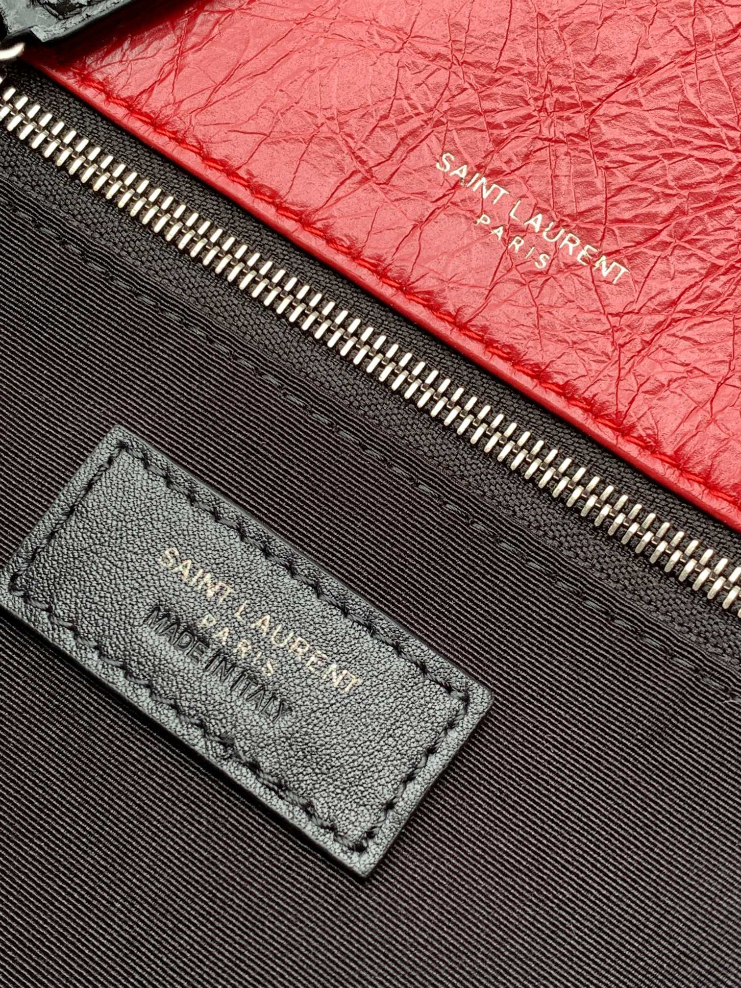 Y51 NIKI MEDIUM IN VINTAGE LEATHER SHINY RED 11 X 7.8 X 3.3 INCHES