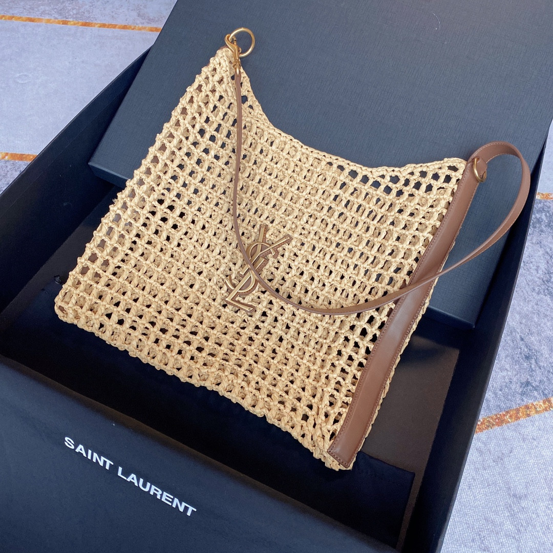 Y51 OXALIS BAG IN RAFFIA MACRAMÉ  Color Natural 14.6X15.7X1.2INCHES