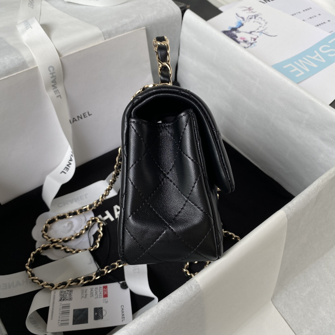 Ch**el Mini Classic Handbag With Top Handle 12 × 20 × 6 cm