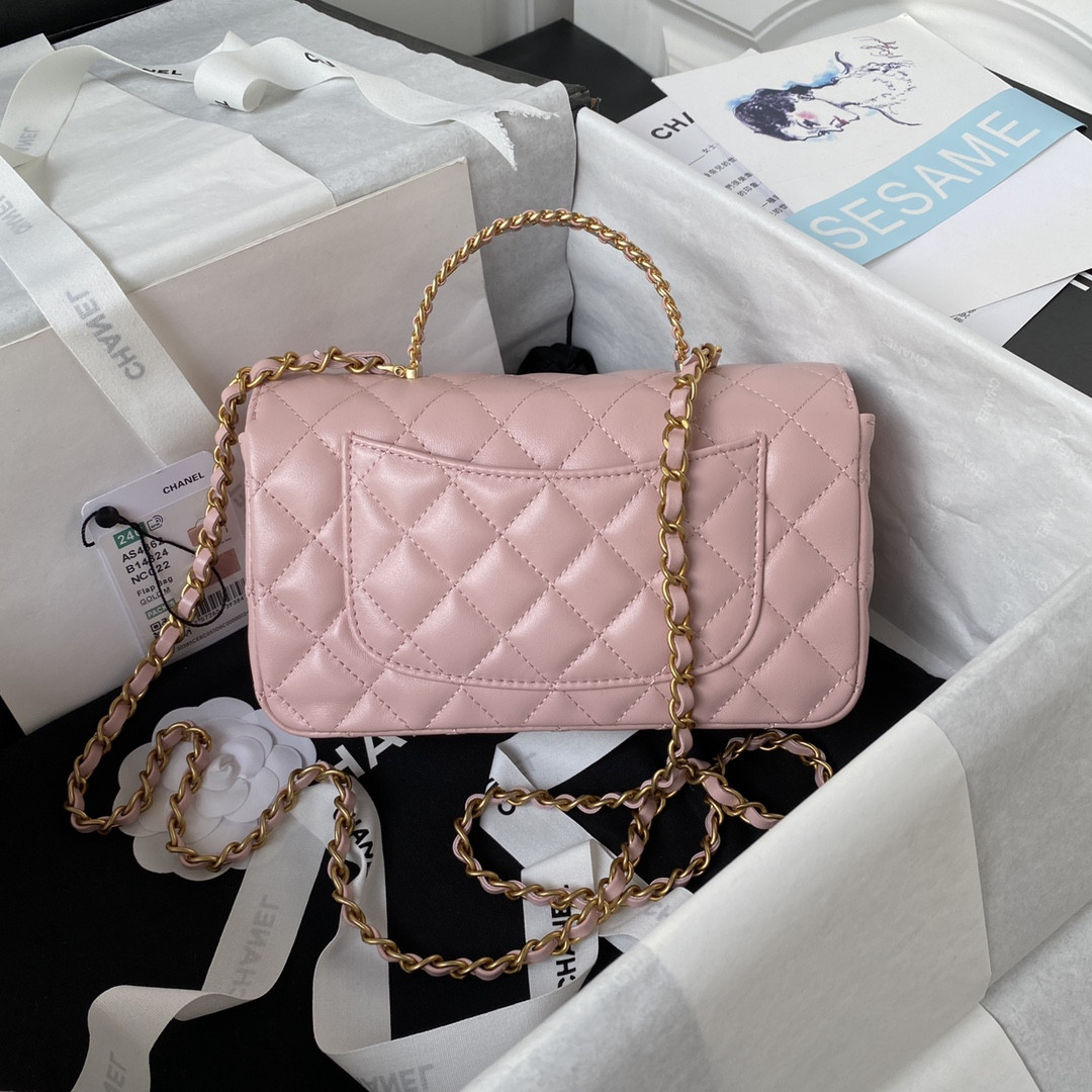 Ch**el MINI CLASSIC HANDBAG WITH TOP HANDLE 12 × 20 × 6 CM