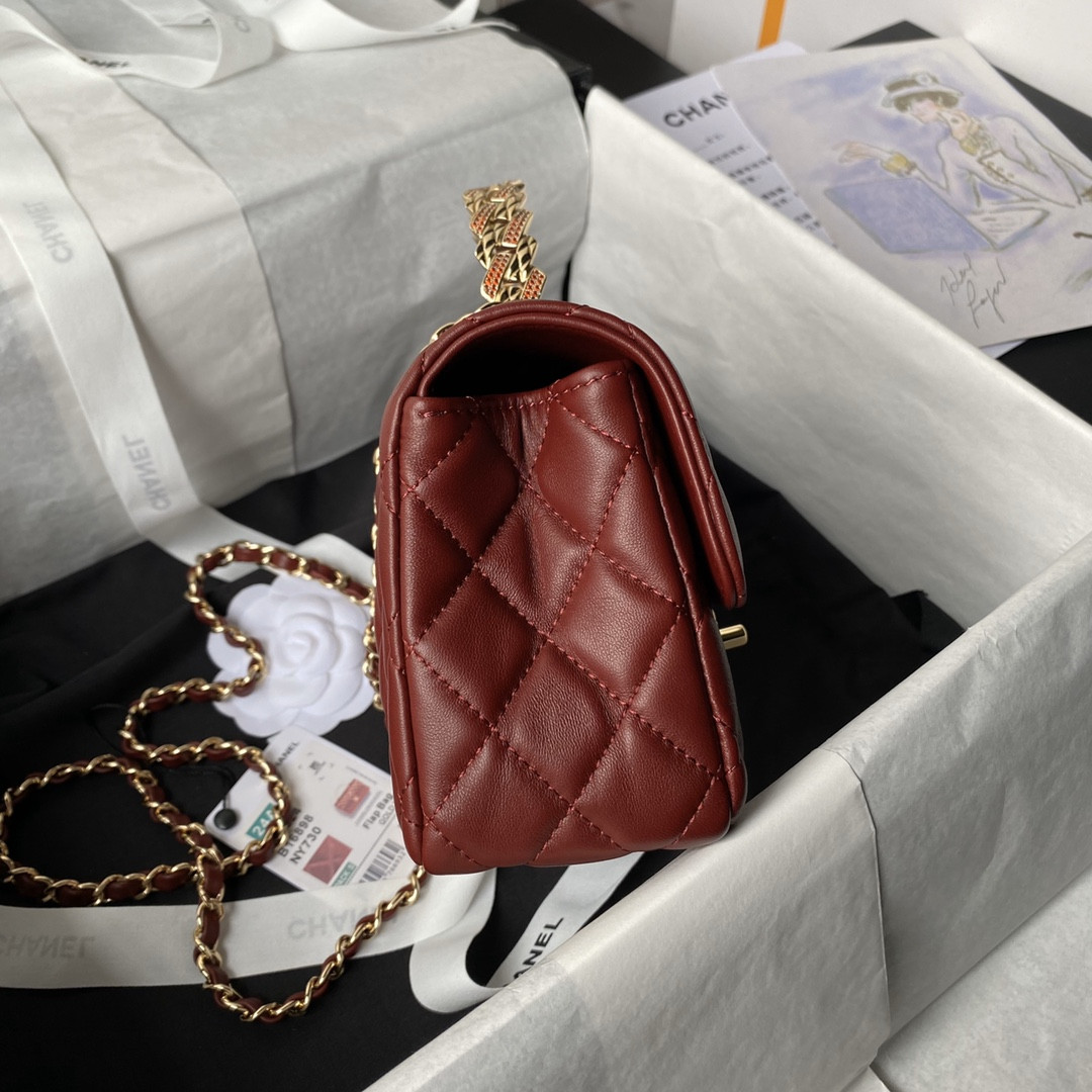 Ch**el 24A Mini Classic Handbag 12 × 20 × 6 cm