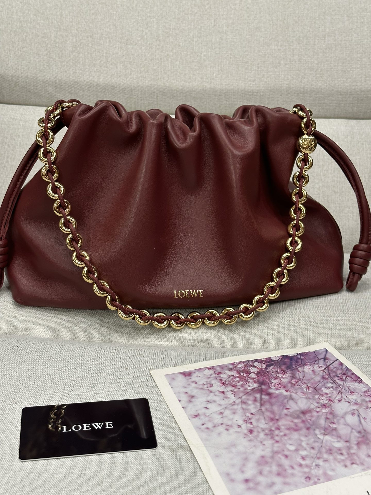 L0ew* Medium Flamenco purse in mellow nappa lambskin 30x10.5x20cm