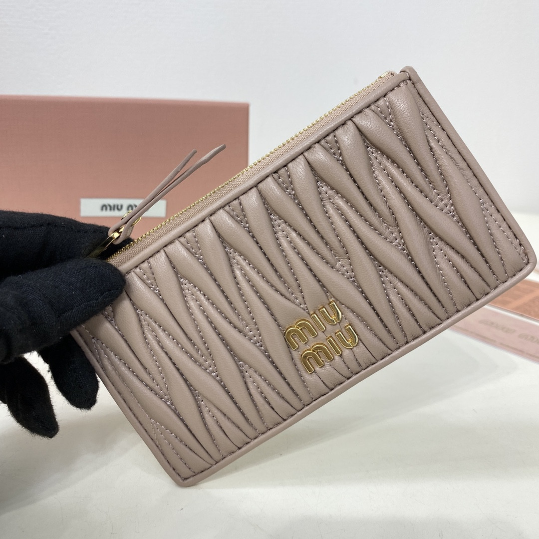 M1v M1v matelassé nappa leather card holder 8x15cm