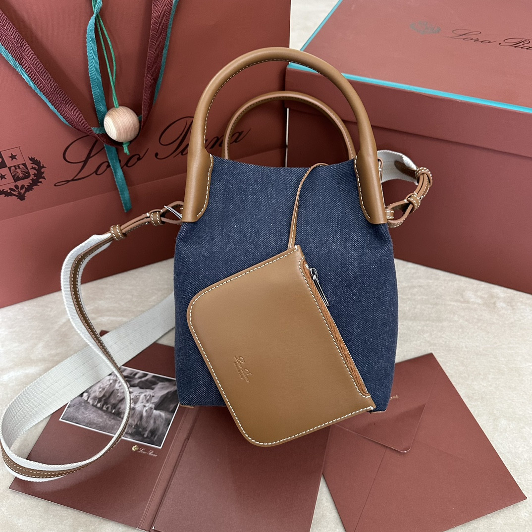 L0r0 P1ana Small Bale Cotton Bag 20x18x17cm