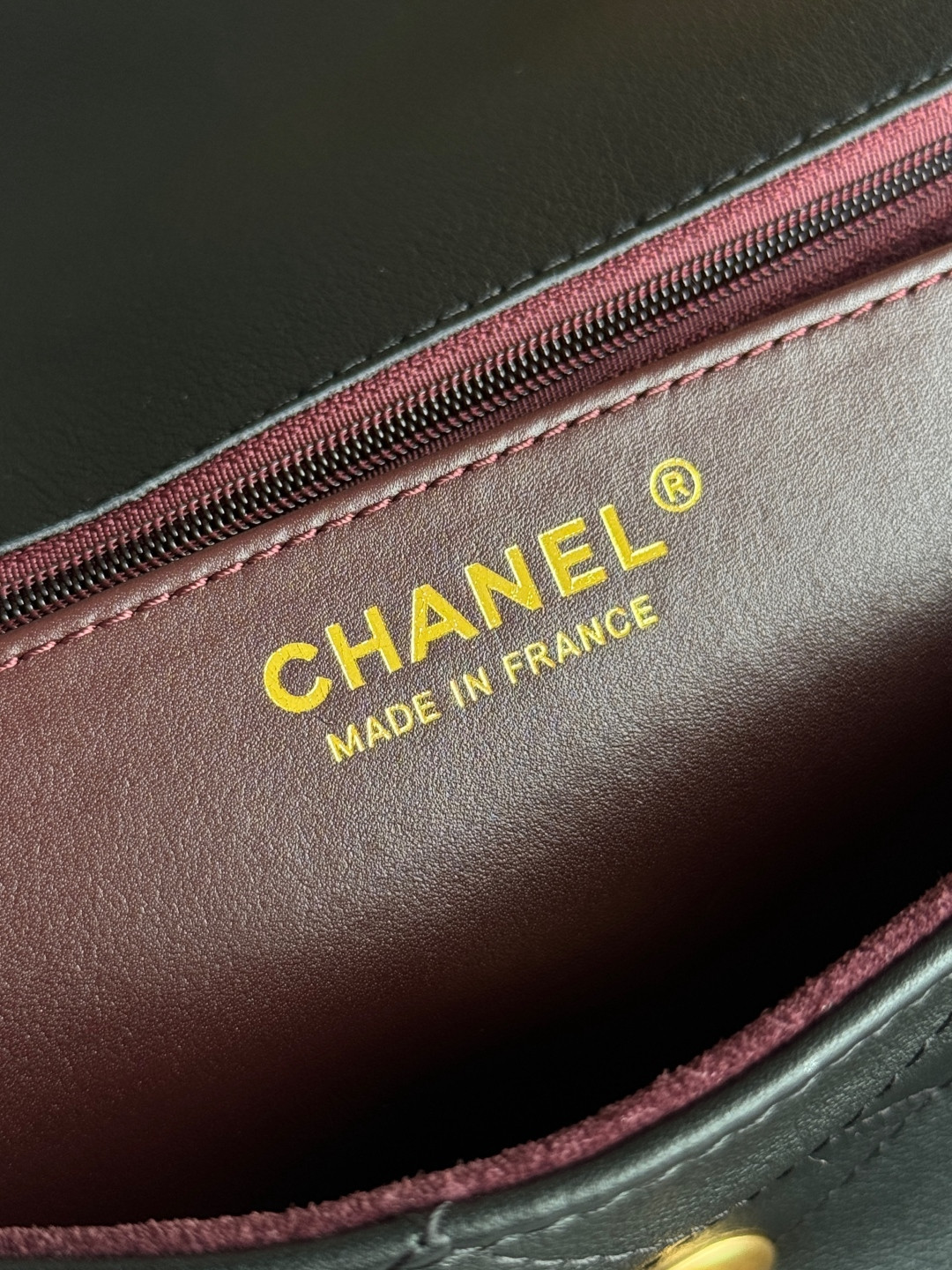 Ch**el Large Flap Bag with Top Handle Calfskin 20.5x28x9.5cm