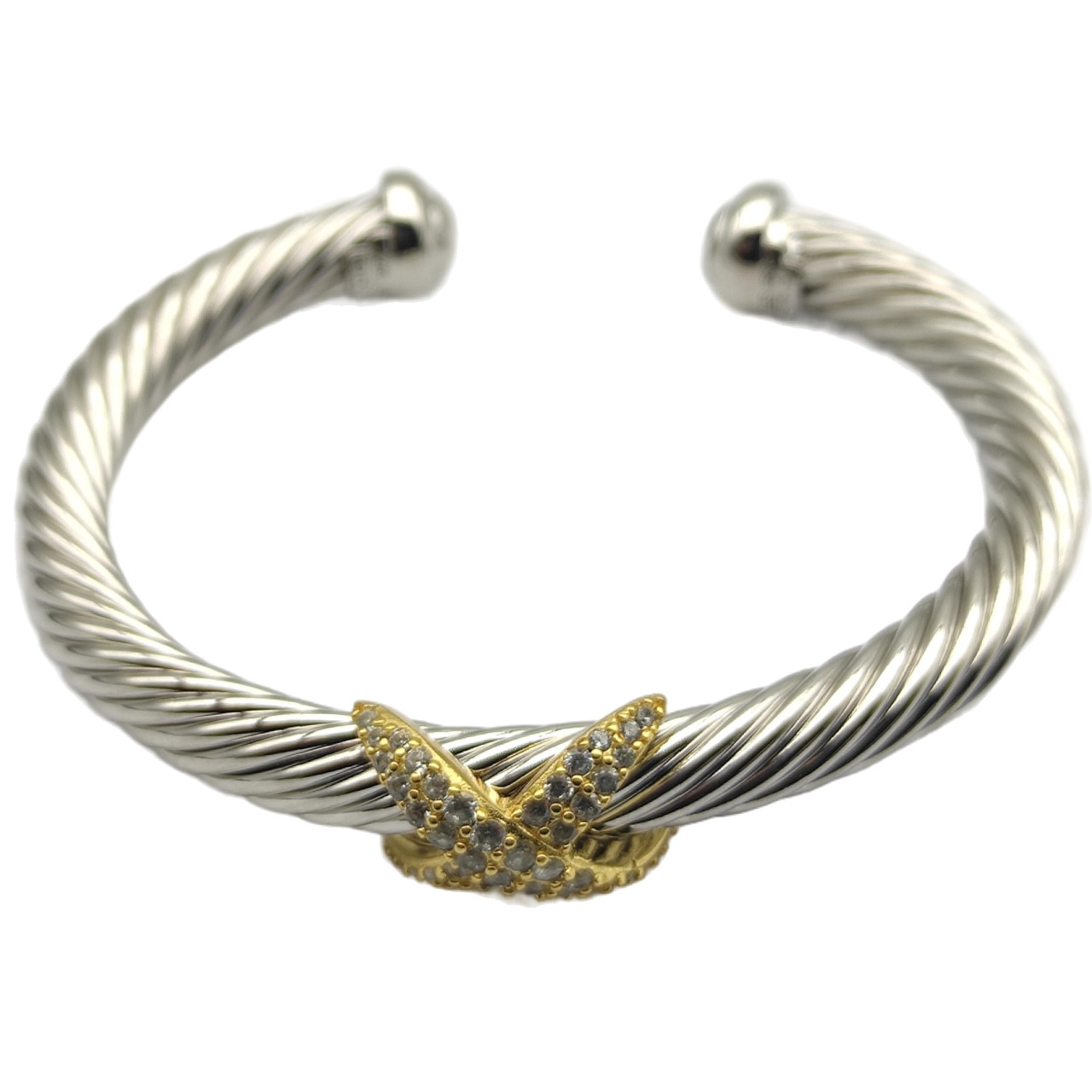 dau1d Yvrm*n color separation 7mm d1am0nd single x bracelet(wrist circumference 16-20cm)
