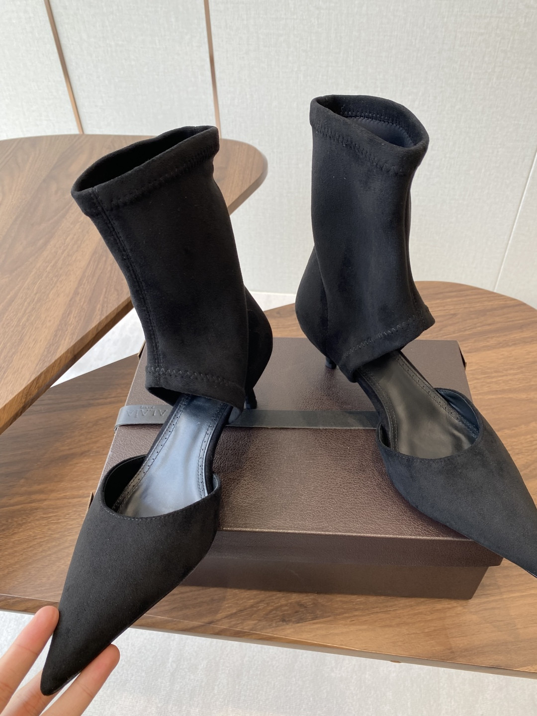 UA A1a1a LOW BOOTS IN STRETCH SUEDE 5.5cm Heel