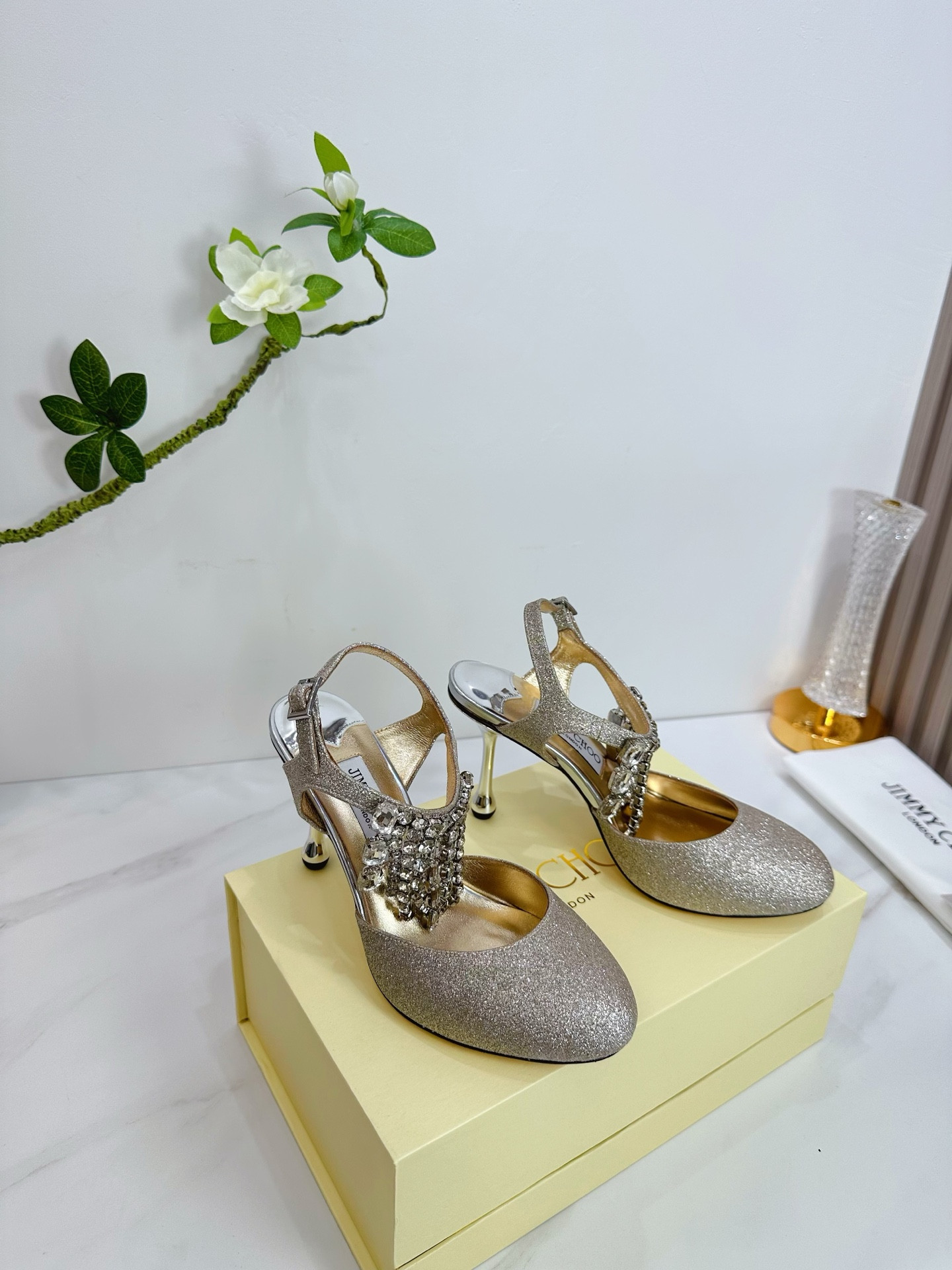 UA J1m*y Ch00 Verity Glitter Slingbacks 8.5cm