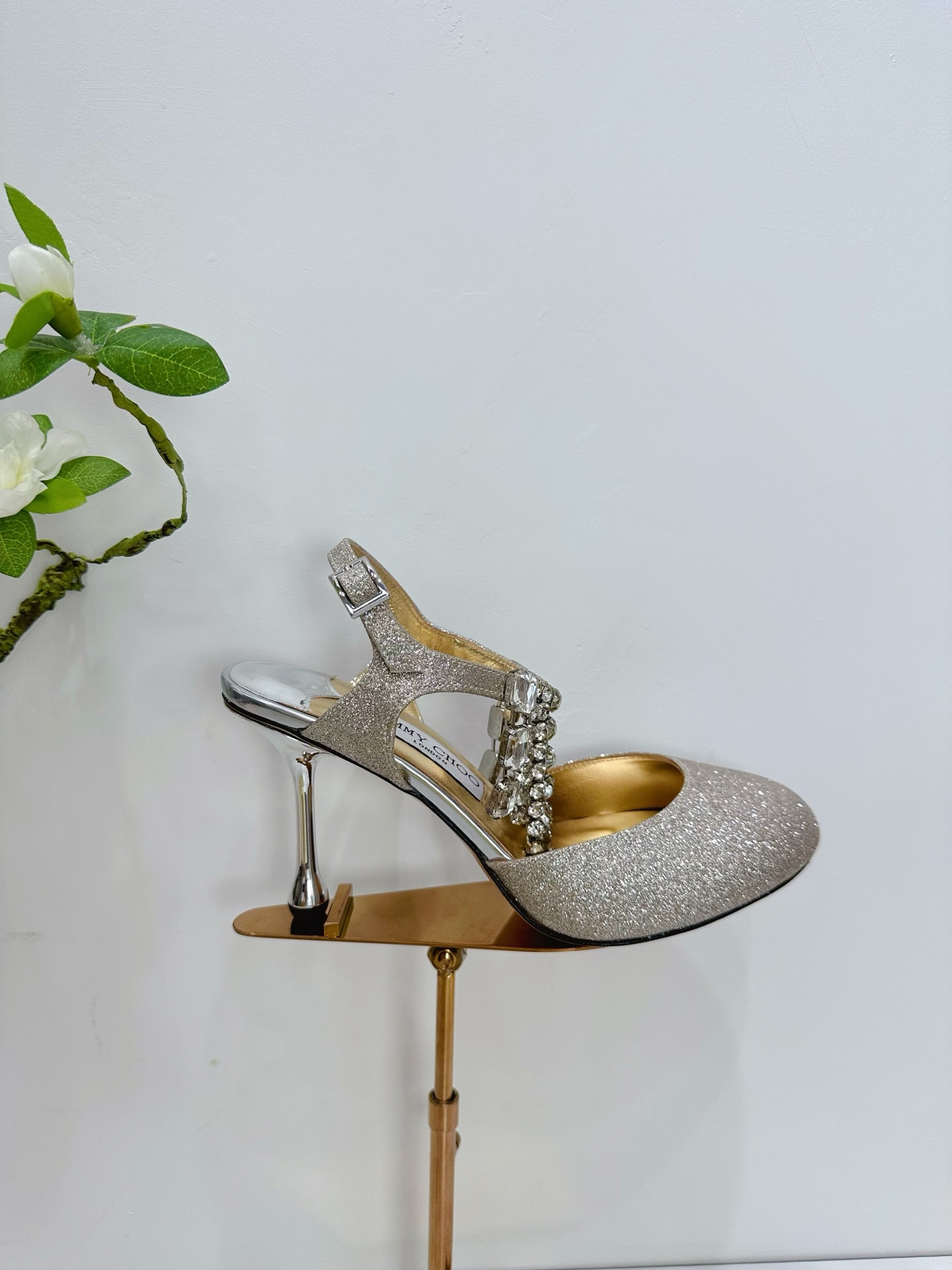 UA J1m*y Ch00 Verity Glitter Slingbacks 8.5cm