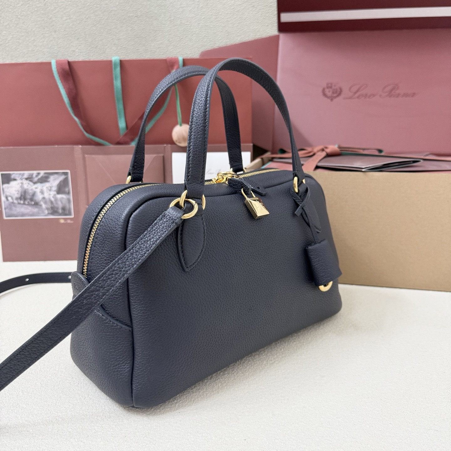 L0r0 P1ana Small Needle Deep Royal Blue Bag 31x15x16cm