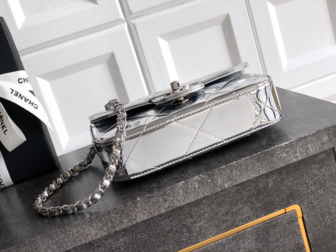 Ch**el Mini Flap Bag with Top Handle 13x18.5x4.5cm