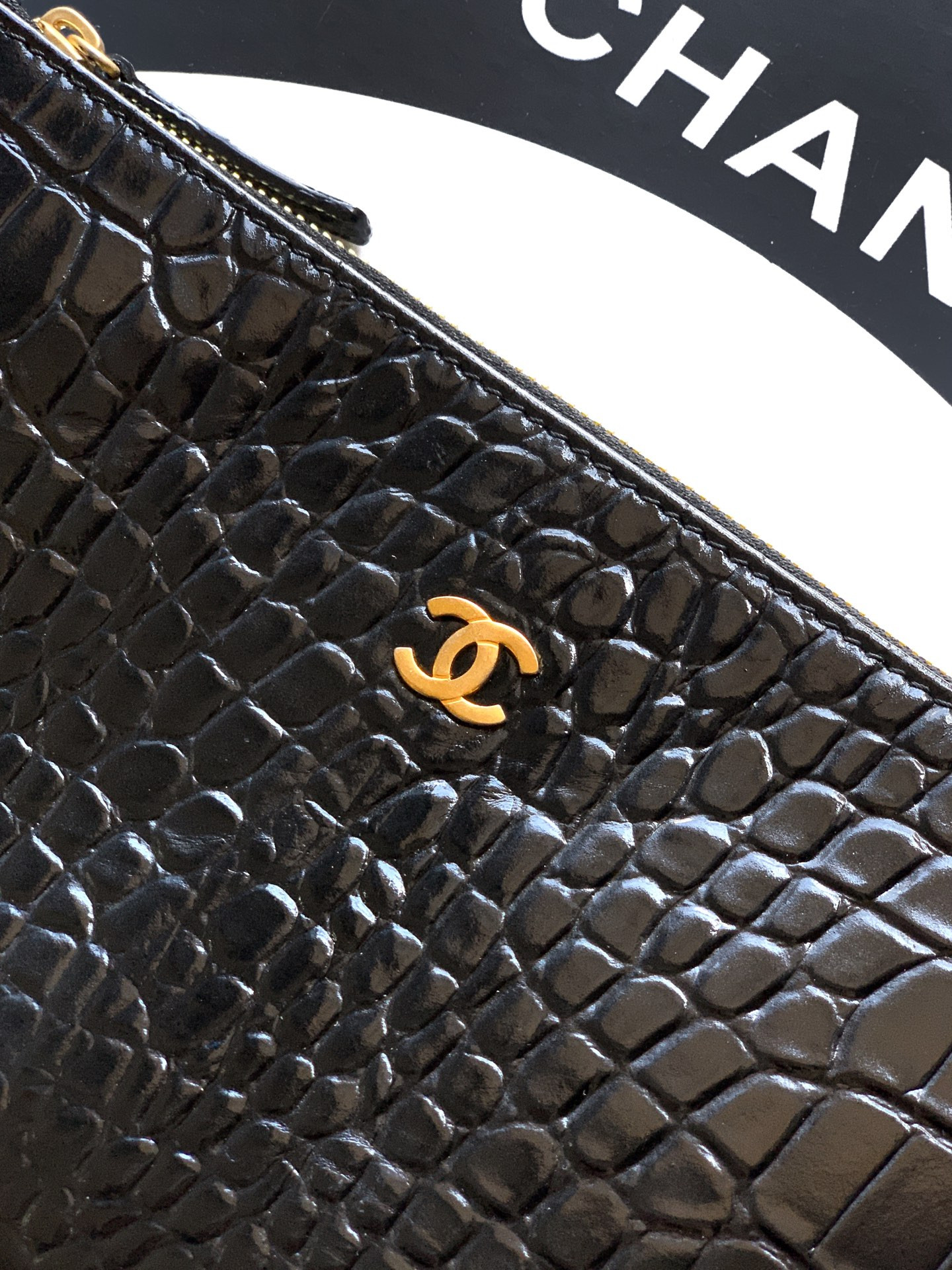 Ch**el Tote Crocodile-embossed Bag 35x21x12cm