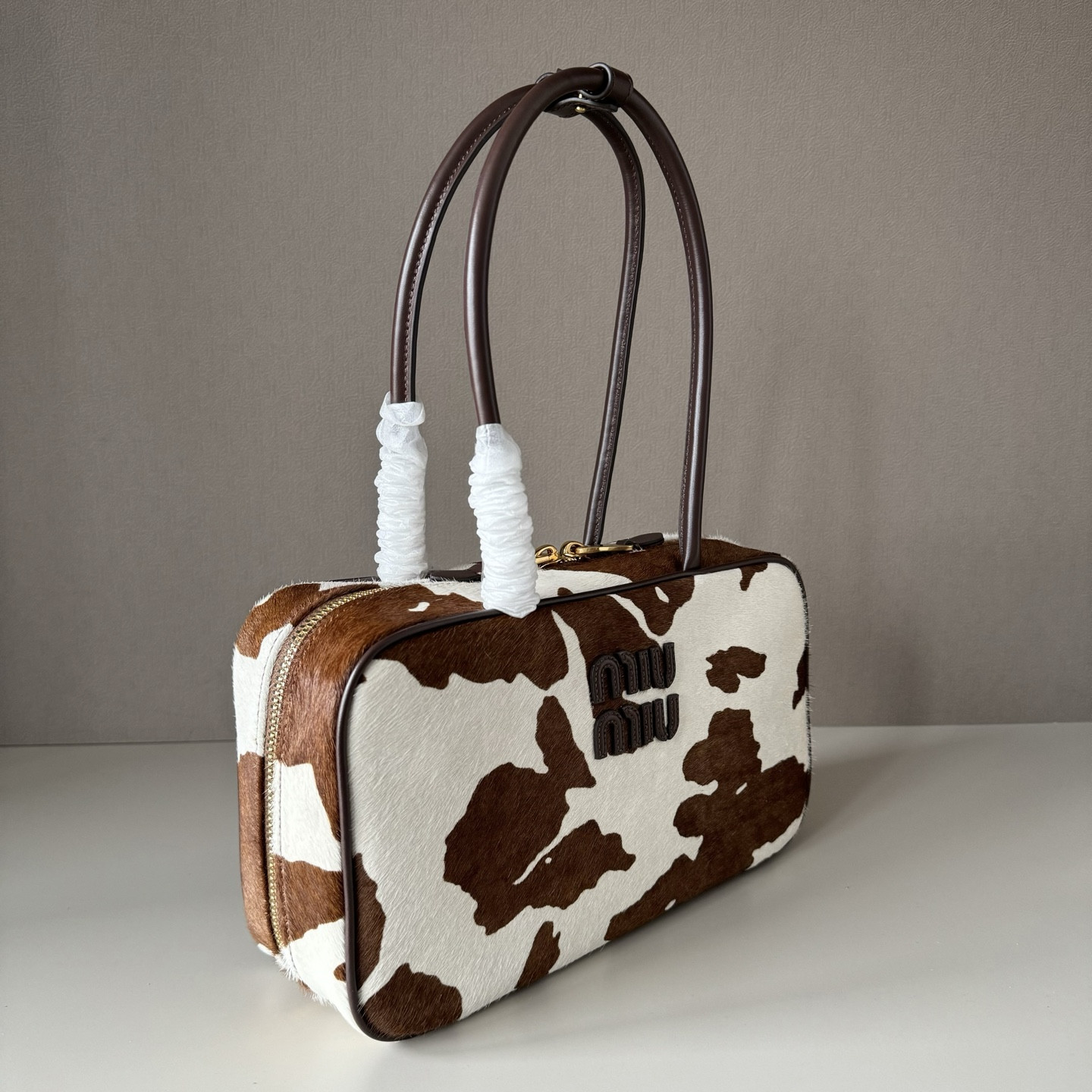 M1v M1v printed leather beau bag 17x30x8.5cm