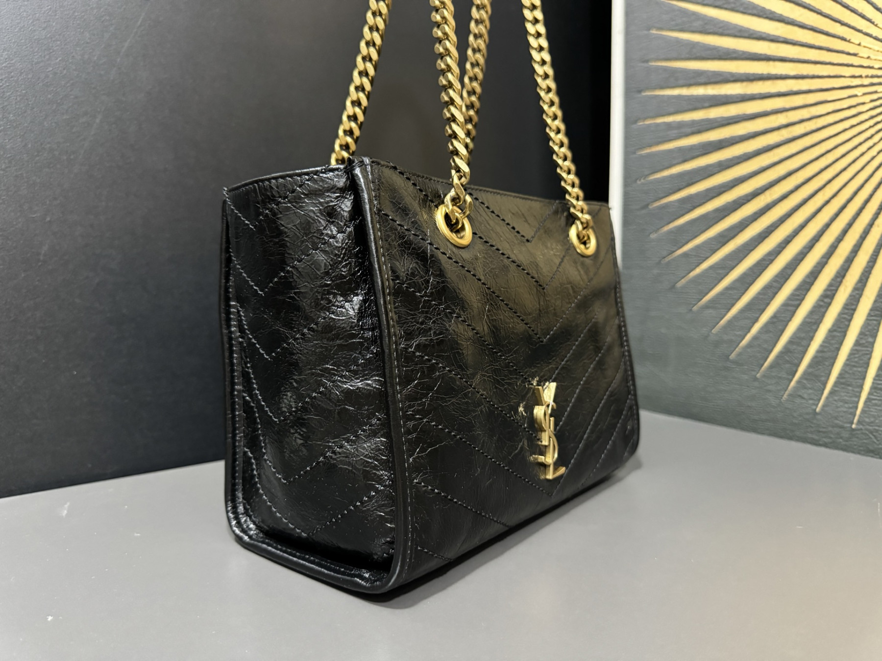 Y51 niki small shopping in vintage leather 25x19x10cm