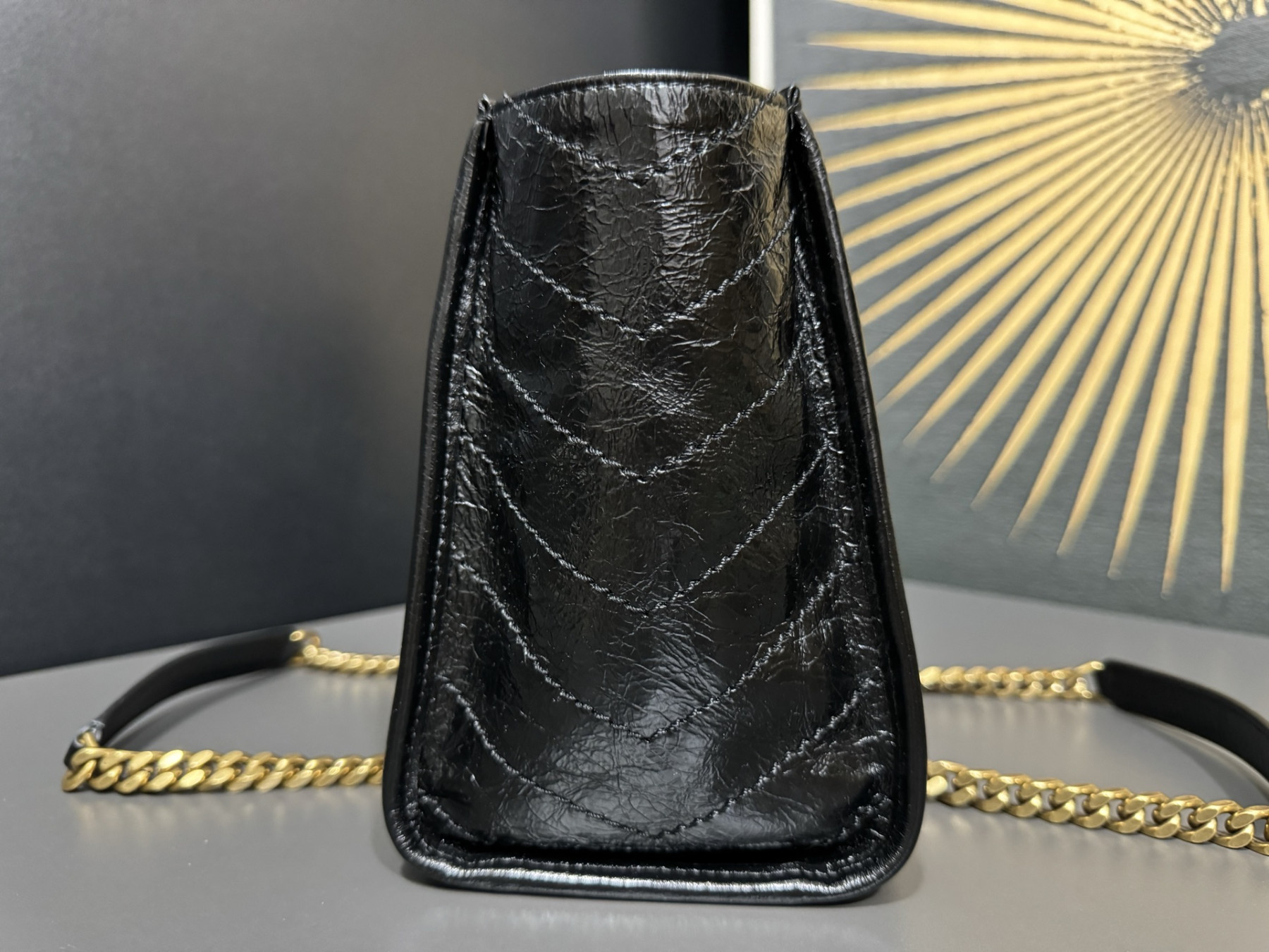 Y51 niki small shopping in vintage leather 25x19x10cm