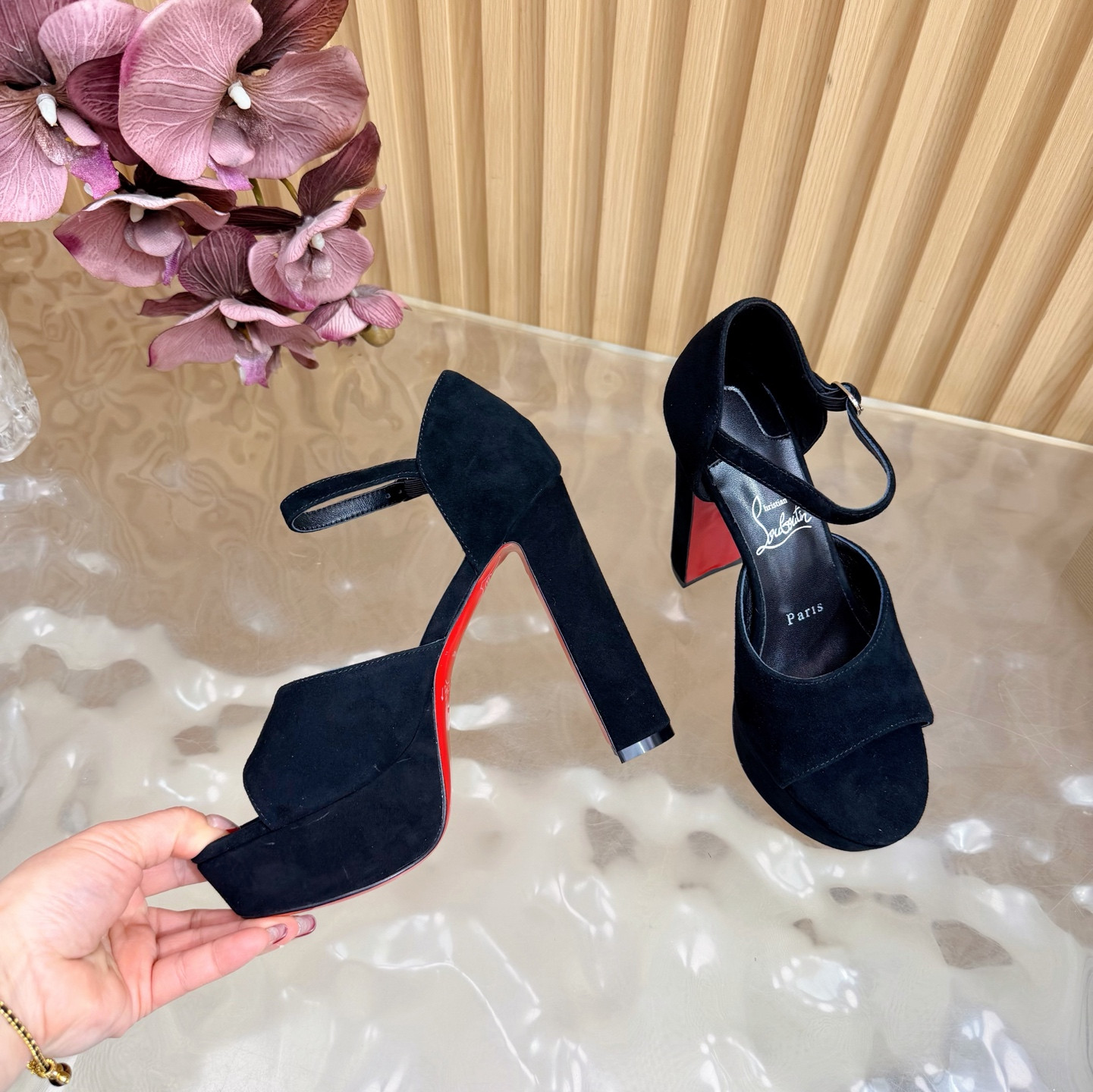 ua Chr1st1an louboutin sandaloo 130 mm strappy sandals black
