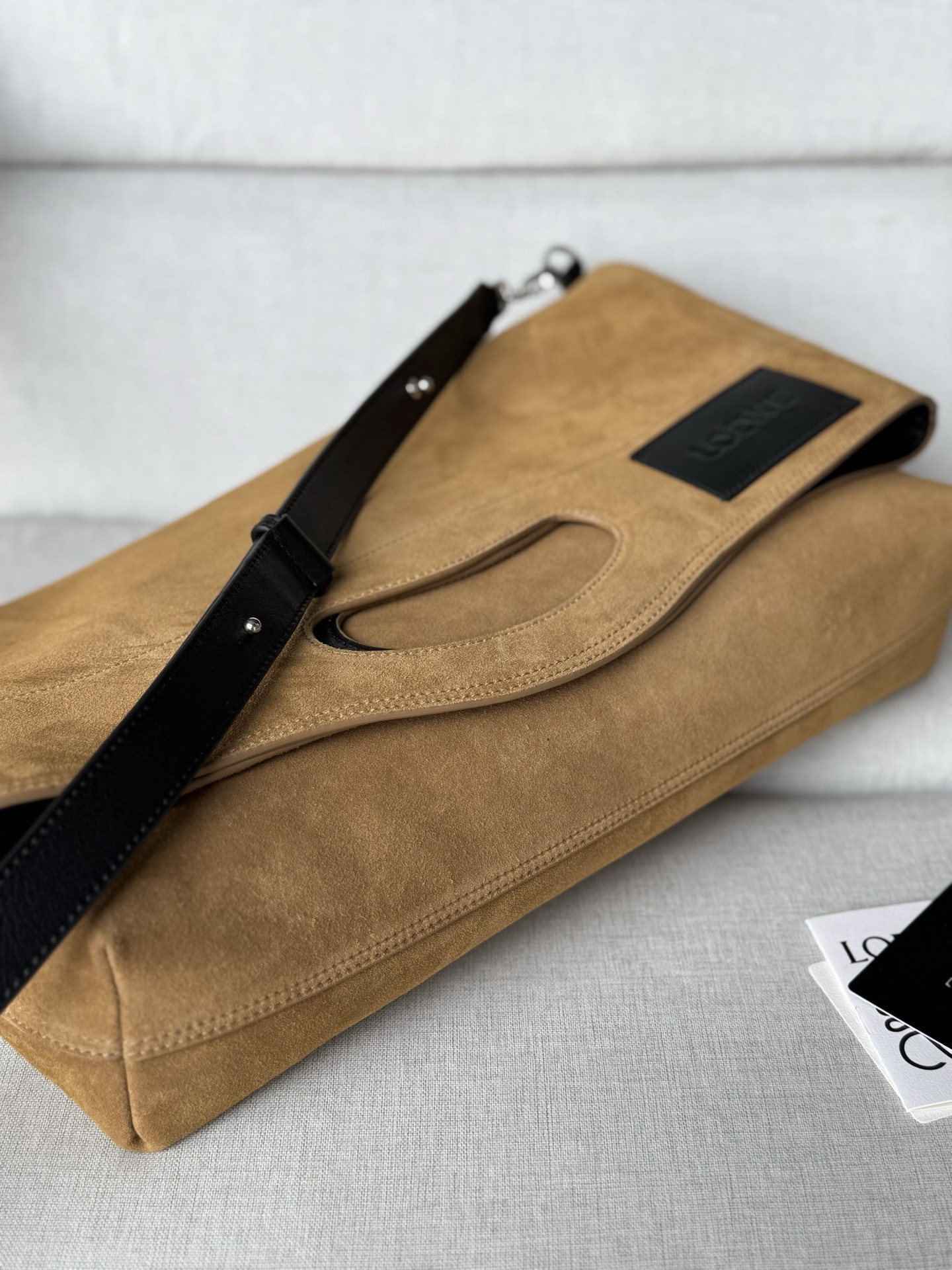 L0ew* bob folded tote in suede 47.5x38x9.5cm