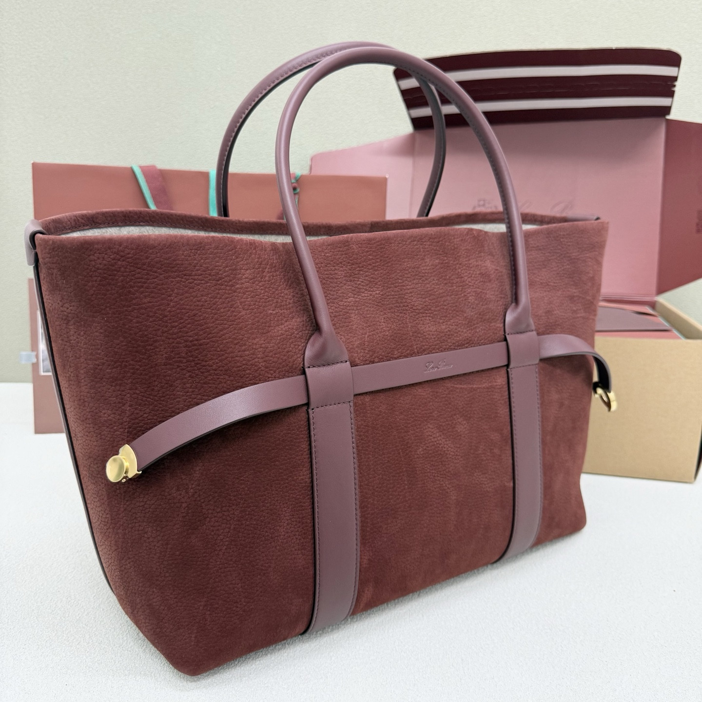 L0r0 P1ana large ghiera shopper 40x26x18cm